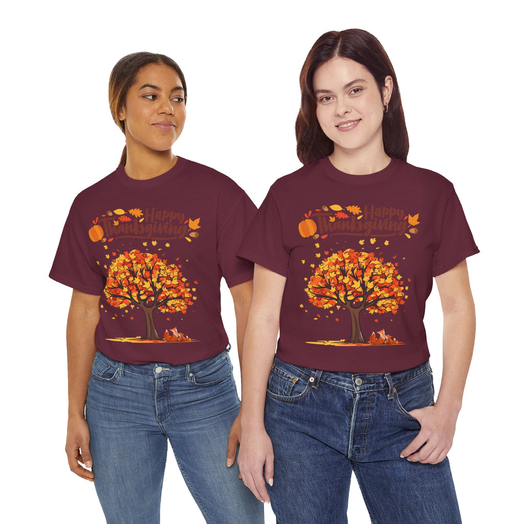 Thanksgiving Tree Tee, Autumn Shirt, Fall Apparel, Family Gathering Top, Seasonal Wear, Thanksgiving Gift