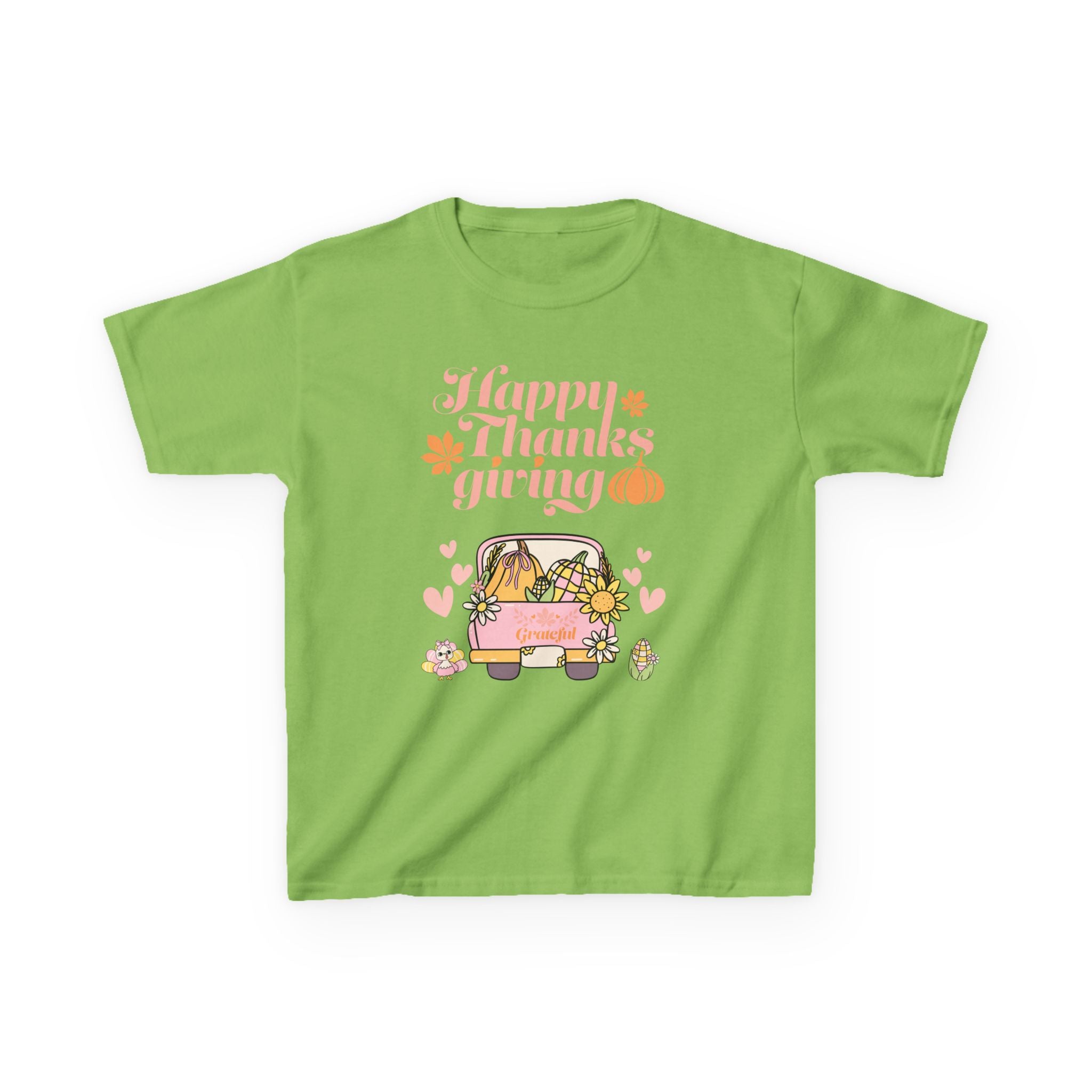 Happy Thanksgiving Kids Tee, Fall T-Shirt, Cute Pumpkin Shirt, Autumn Apparel, Kids Harvest Tee, Seasonal Kids Clothing