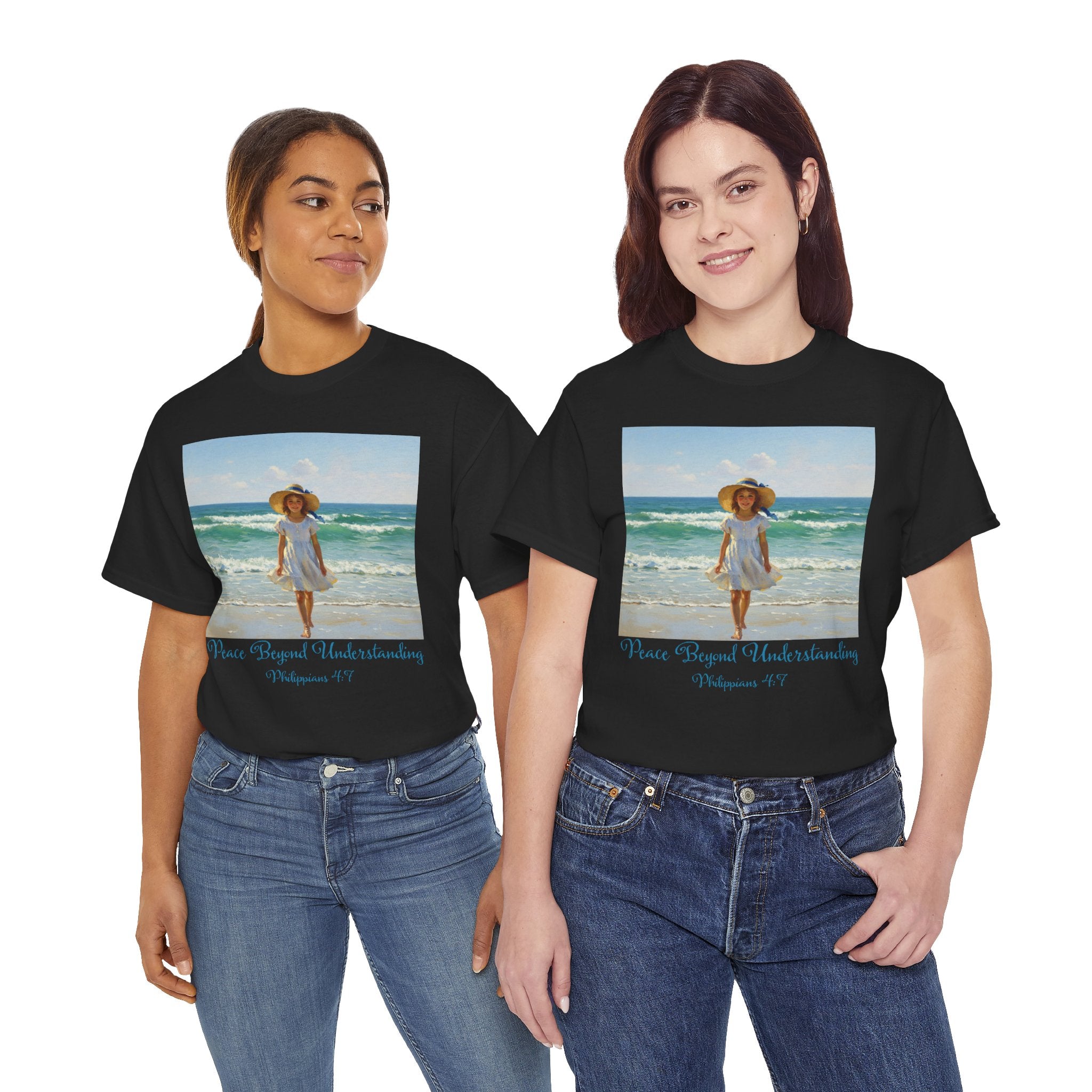 Serene Beach Vibes Tee for Summer Days, Top for Women, Casual Wear, Gifts for Beach Lovers, Vacay Essentials