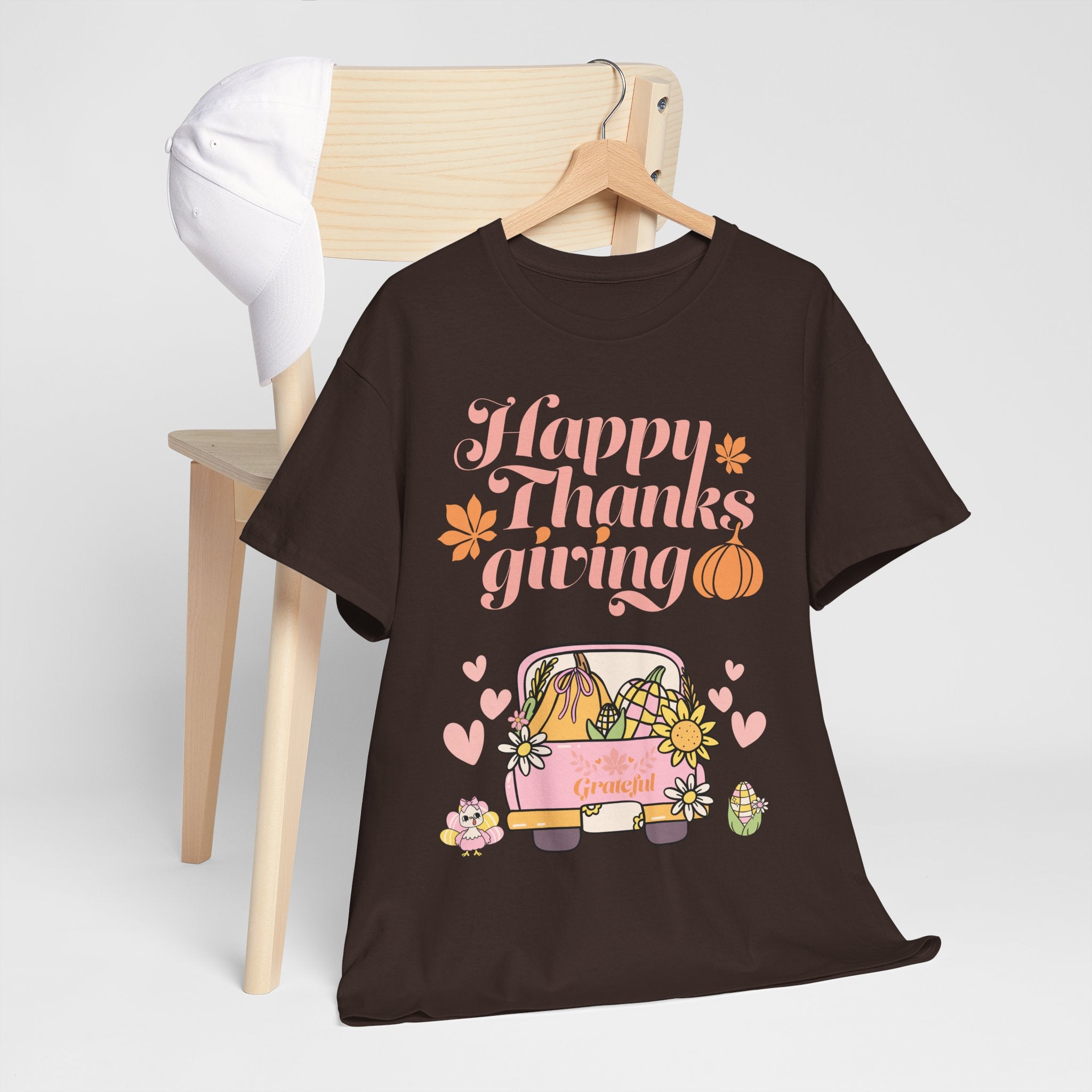 Happy Thanksgiving Unisex Tee | Cozy Autumn Shirt for Family Gatherings, Thanksgiving Celebration, Fall Fashion, Cute Gift Idea