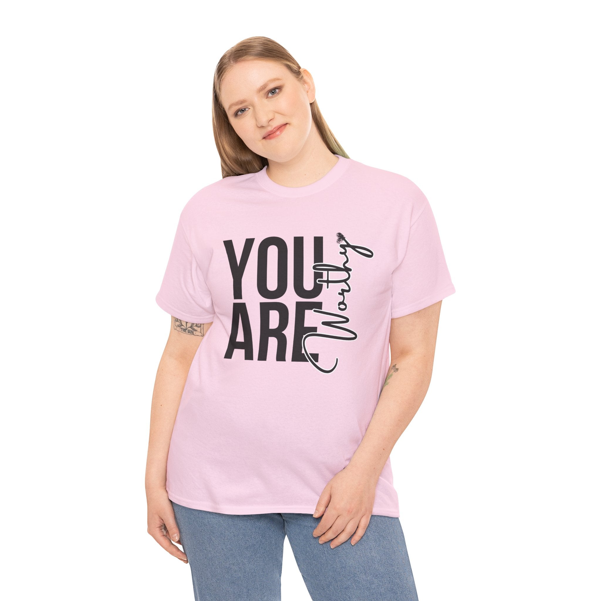 You Are Worthy Unisex Heavy Cotton Tee, Motivational Quote Shirt, Gift for Friends, Self-Love Tee, Uplifting Apparel, Positive [...]