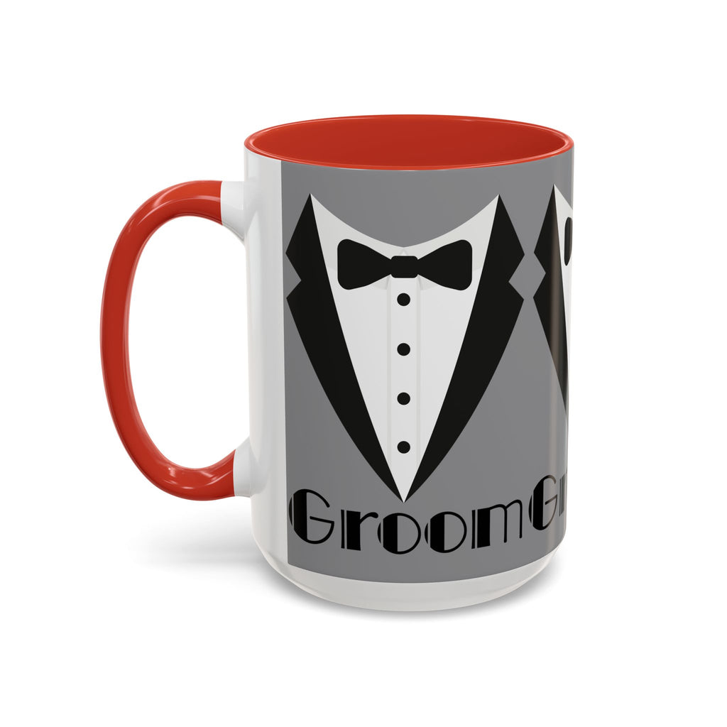 Groom Coffee Mug, Wedding Gift, Groomsmen Party Mug, Black and White Accent Mug, Engagement Celebration