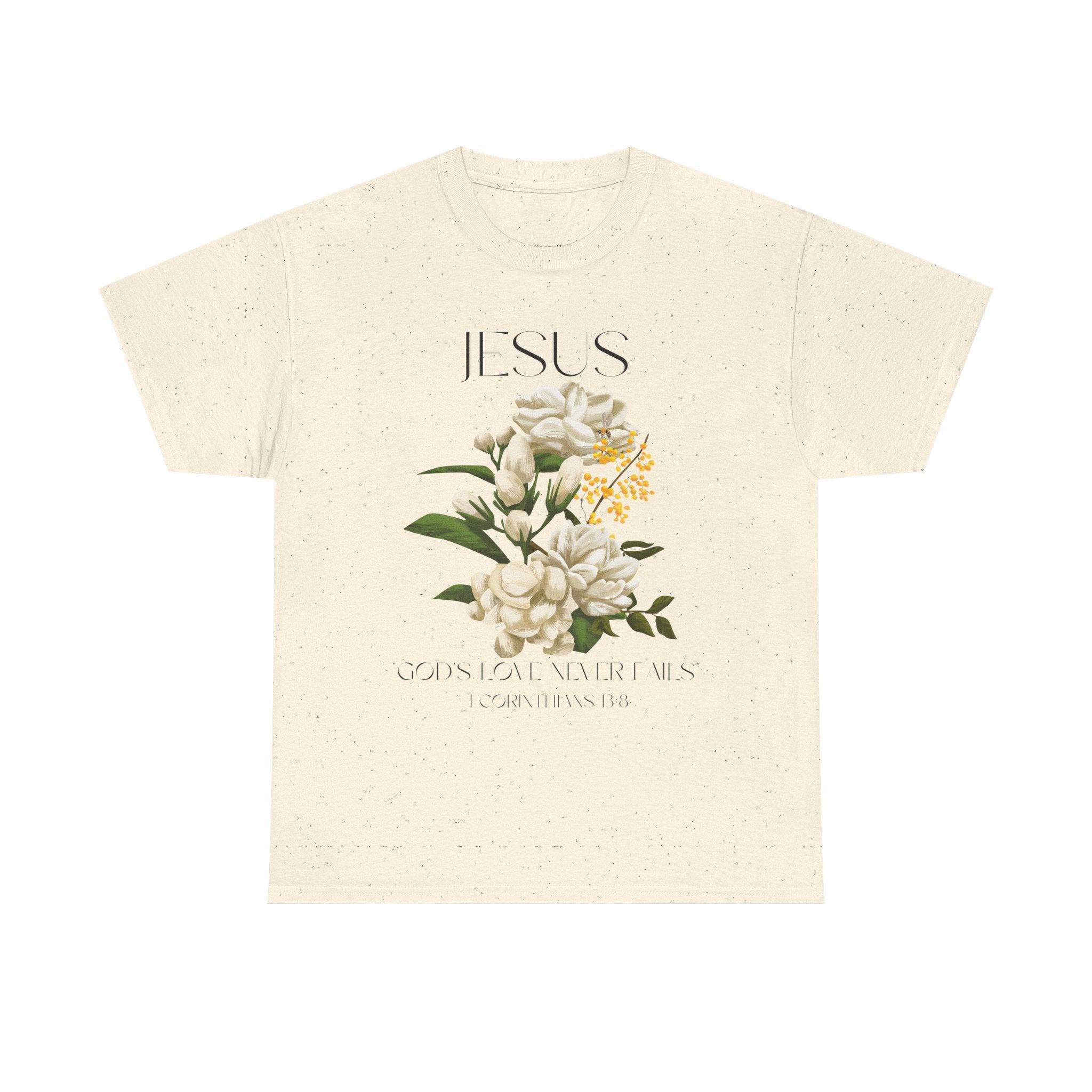 Jesus- God's love never fails-Unisex Heavy Cotton Tee