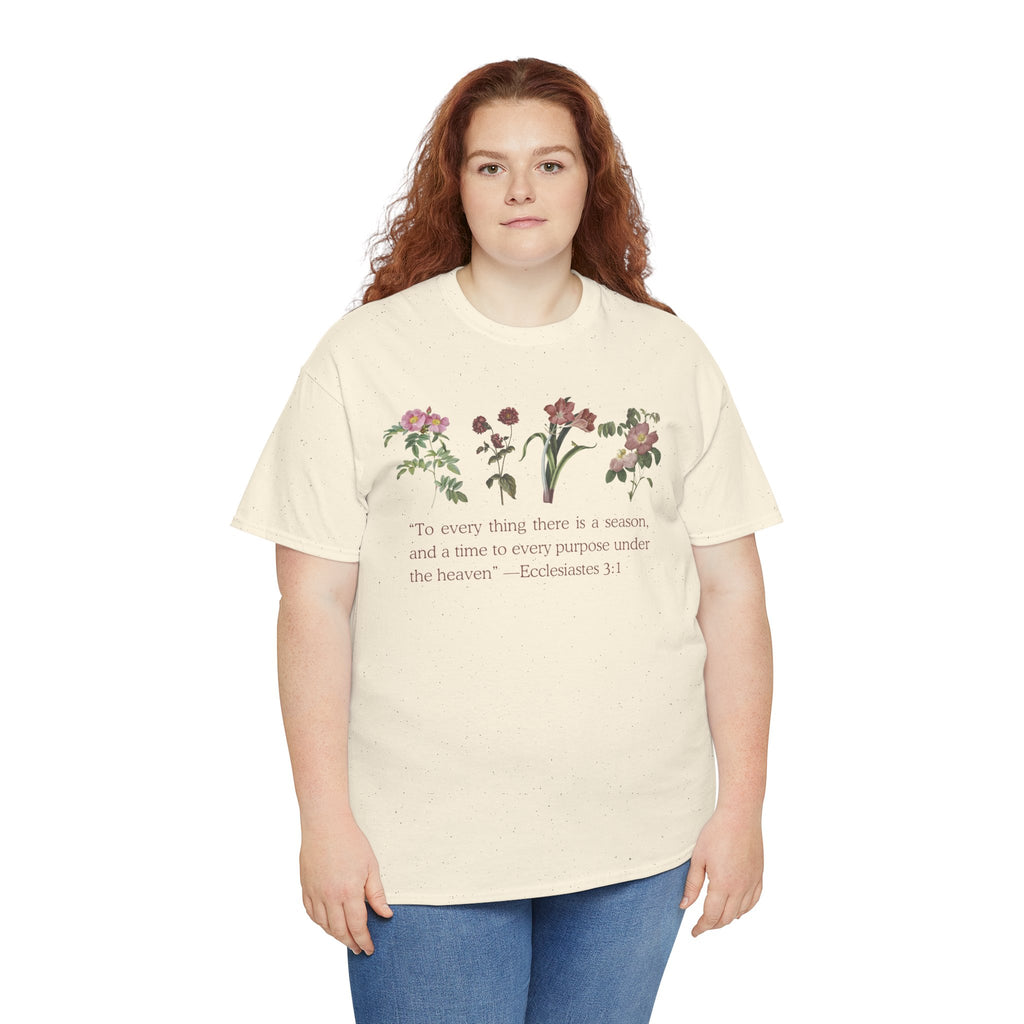 Christian -Biblical Inspirational Floral Quote Tee, Nature Lover Gift, Eco-Friendly Fashion, Casual Everyday Wear