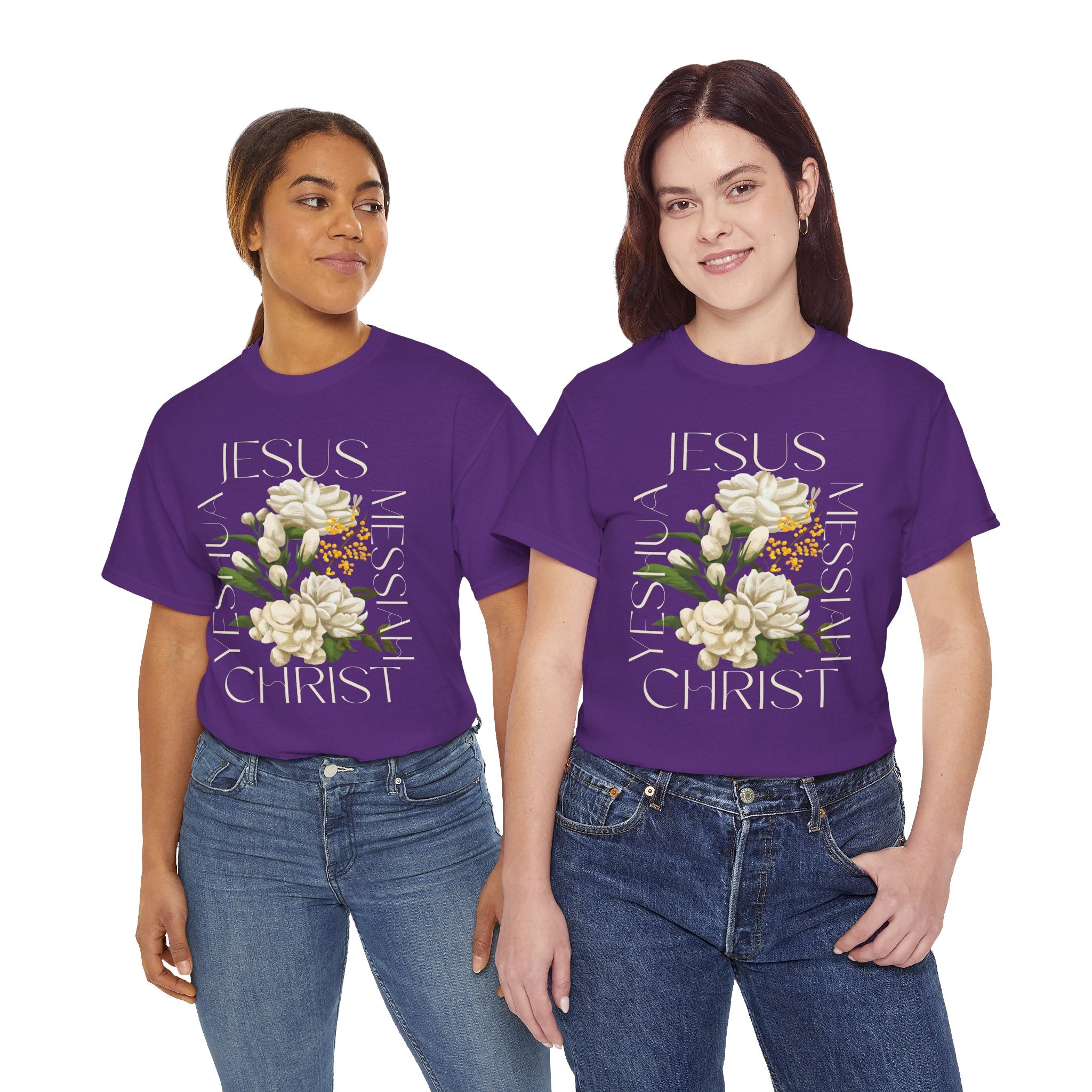Floral Jesus Christ Tee, Spiritual T-Shirt, Inspirational Unisex Cotton Shirt, Gift for Believers, Christian Apparel