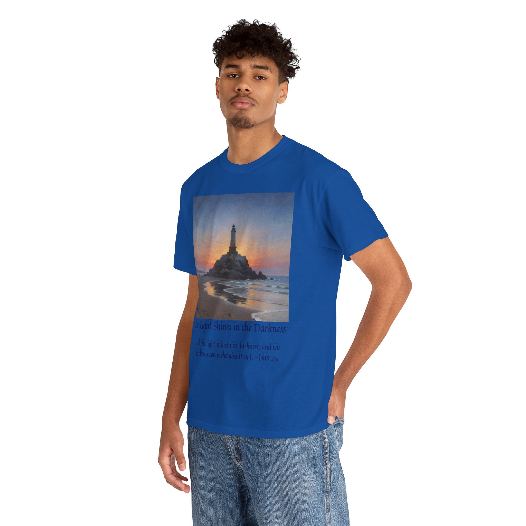 Light in Darkness Unisex Cotton Tee-inspired by Monet, Inspirational Shirt, Bible Verse Tee, Faith-Based Apparel, Perfect Gift for All Occasions