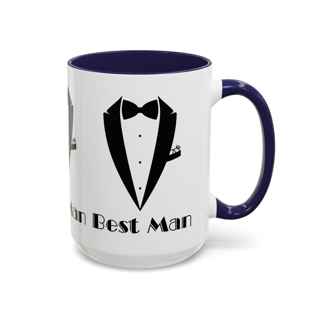 Best Man Accent Coffee Mug 11/15 oz, Groom’s Gift, Wedding Party Favor, Unique Best Man Gift, Black and White Coffee Cup