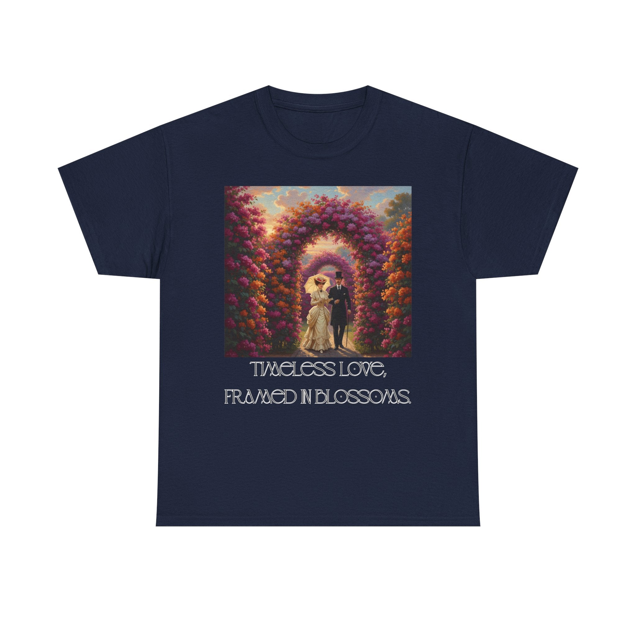 Whimsical Unisex Heavy Cotton Tee, Bohemian Vintage Shirt, Relaxed Fit Graphic Tee, Spring Flower T-Shirt, Casual Everyday Wear