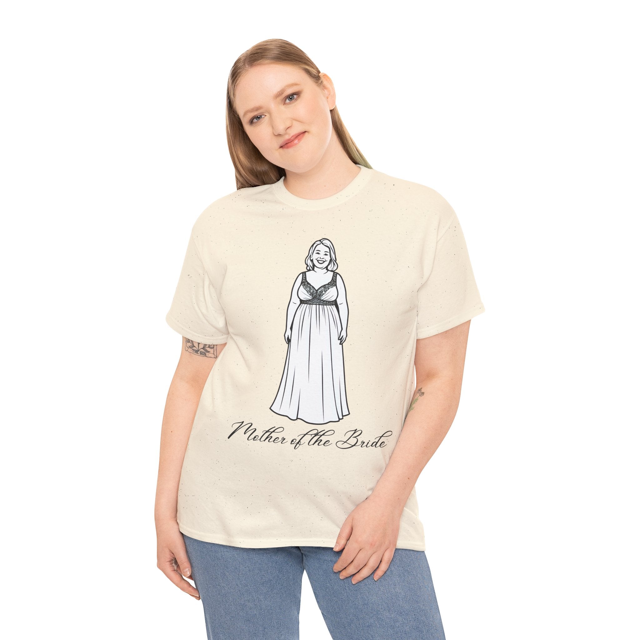 Mother of the Bride Tee, Plus Size Wedding Shirt, Unisex Cotton T-Shirt, Bridal Party Gift, Fun Wedding Day Apparel