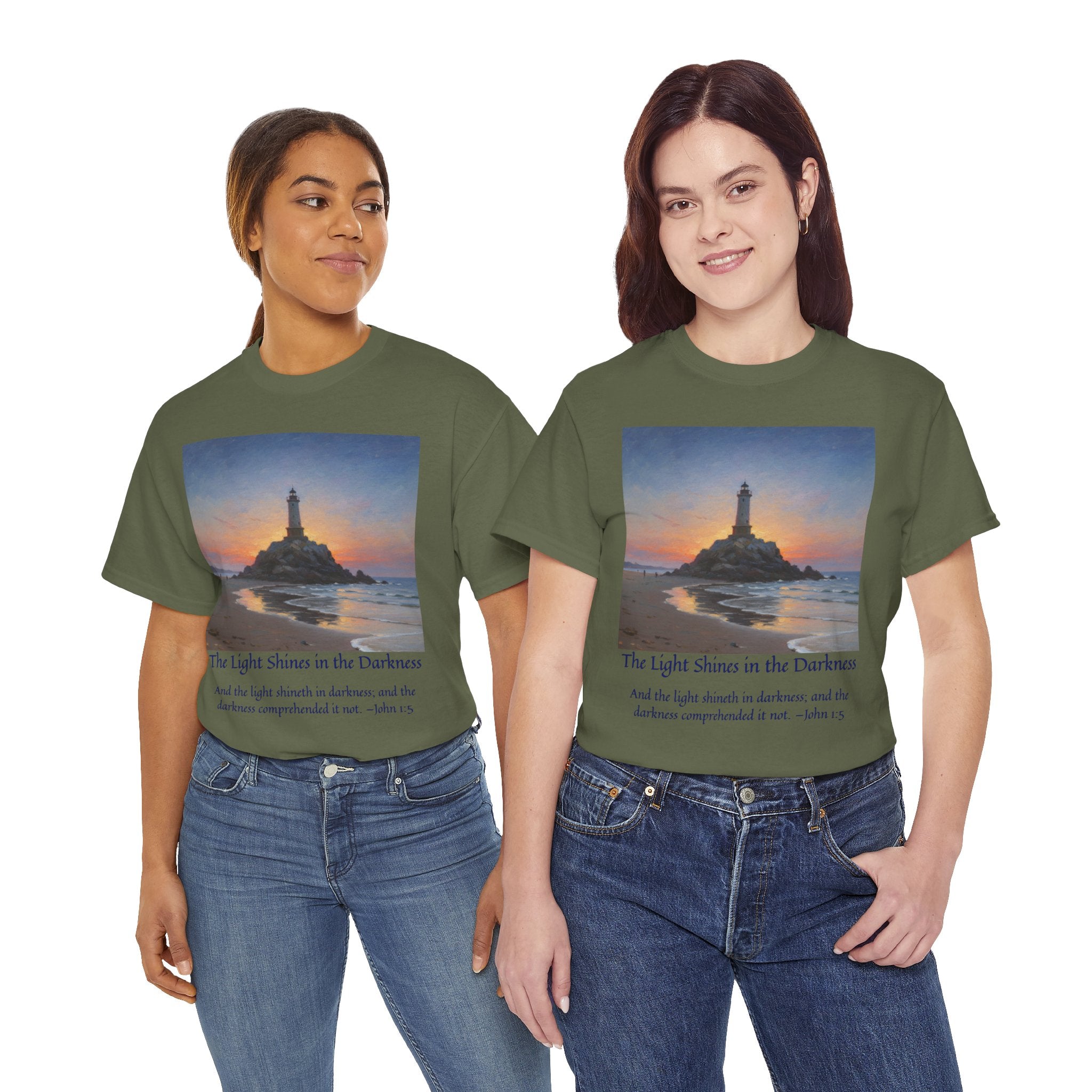 Light in Darkness Unisex Cotton Tee-inspired by Monet, Inspirational Shirt, Bible Verse Tee, Faith-Based Apparel, Perfect Gift for All Occasions