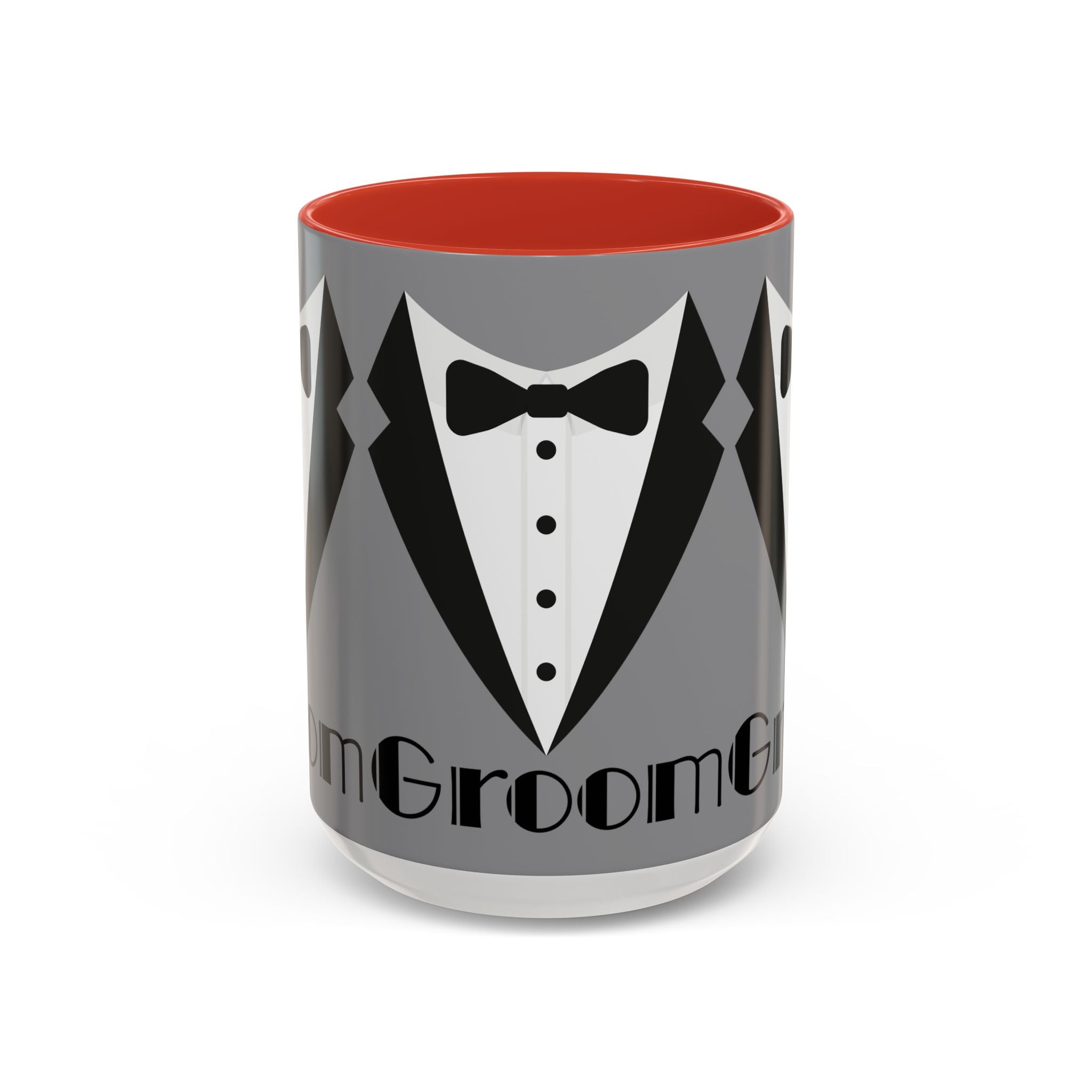 Groom Coffee Mug, Wedding Gift, Groomsmen Party Mug, Black and White Accent Mug, Engagement Celebration