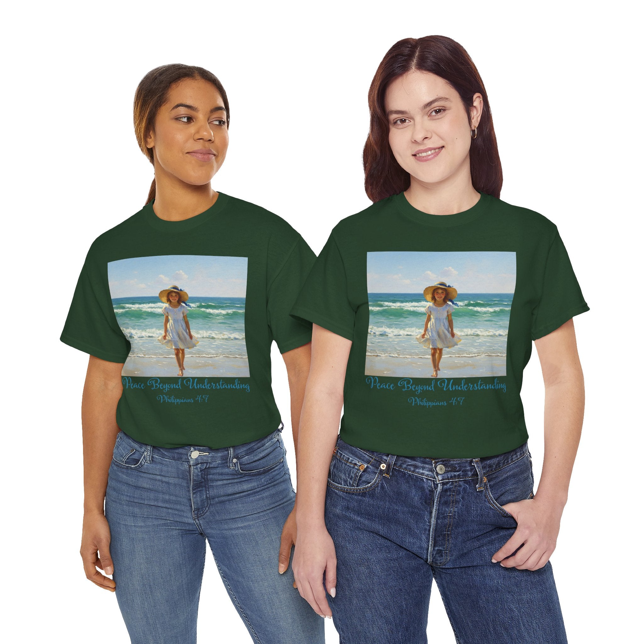 Serene Beach Vibes Tee for Summer Days, Top for Women, Casual Wear, Gifts for Beach Lovers, Vacay Essentials