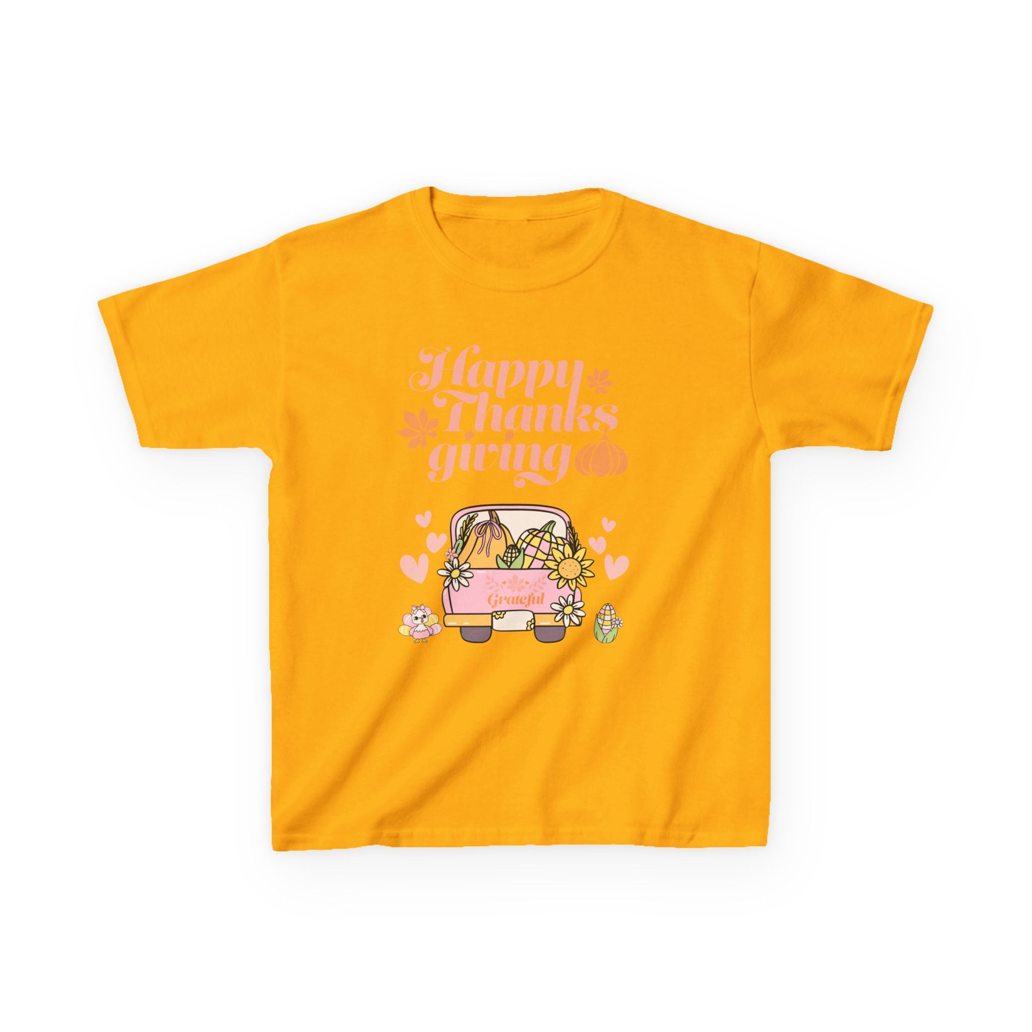 Happy Thanksgiving Kids Tee, Fall T-Shirt, Cute Pumpkin Shirt, Autumn Apparel, Kids Harvest Tee, Seasonal Kids Clothing