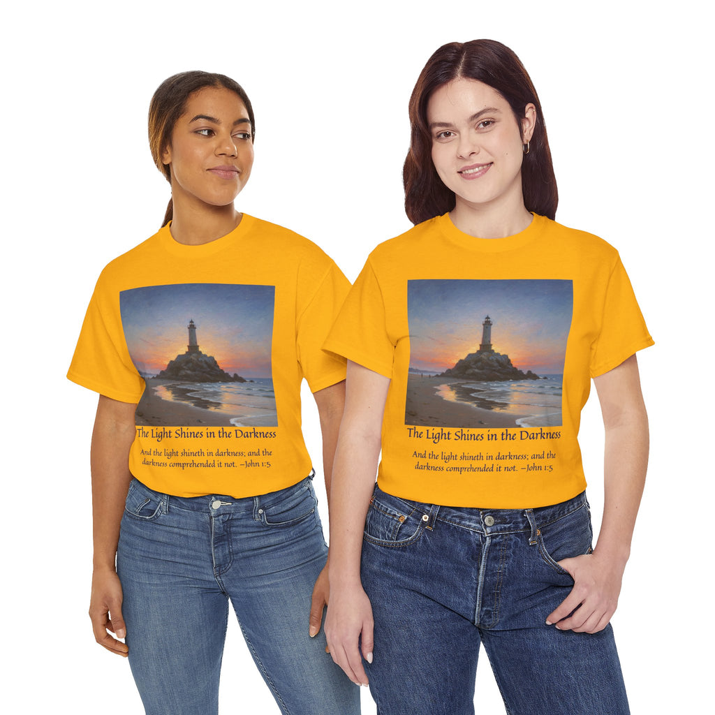 Light in Darkness Unisex Cotton Tee-inspired by Monet, Inspirational Shirt, Bible Verse Tee, Faith-Based Apparel, Perfect Gift for All Occasions