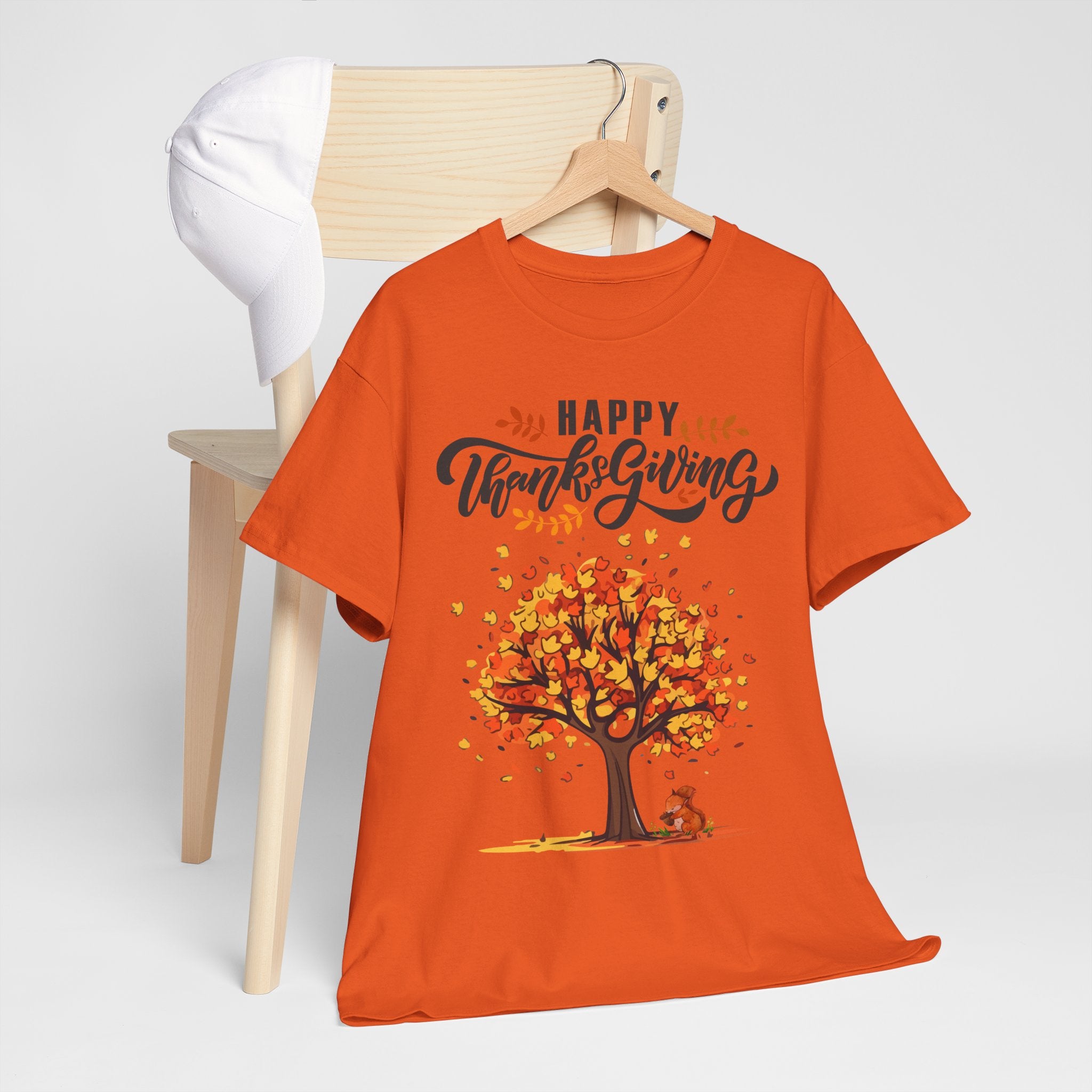 Happy Thanksgiving Tree Unisex Tee, Autumn Shirt, Holiday Apparel, Fall Fashion, Seasonal Gift