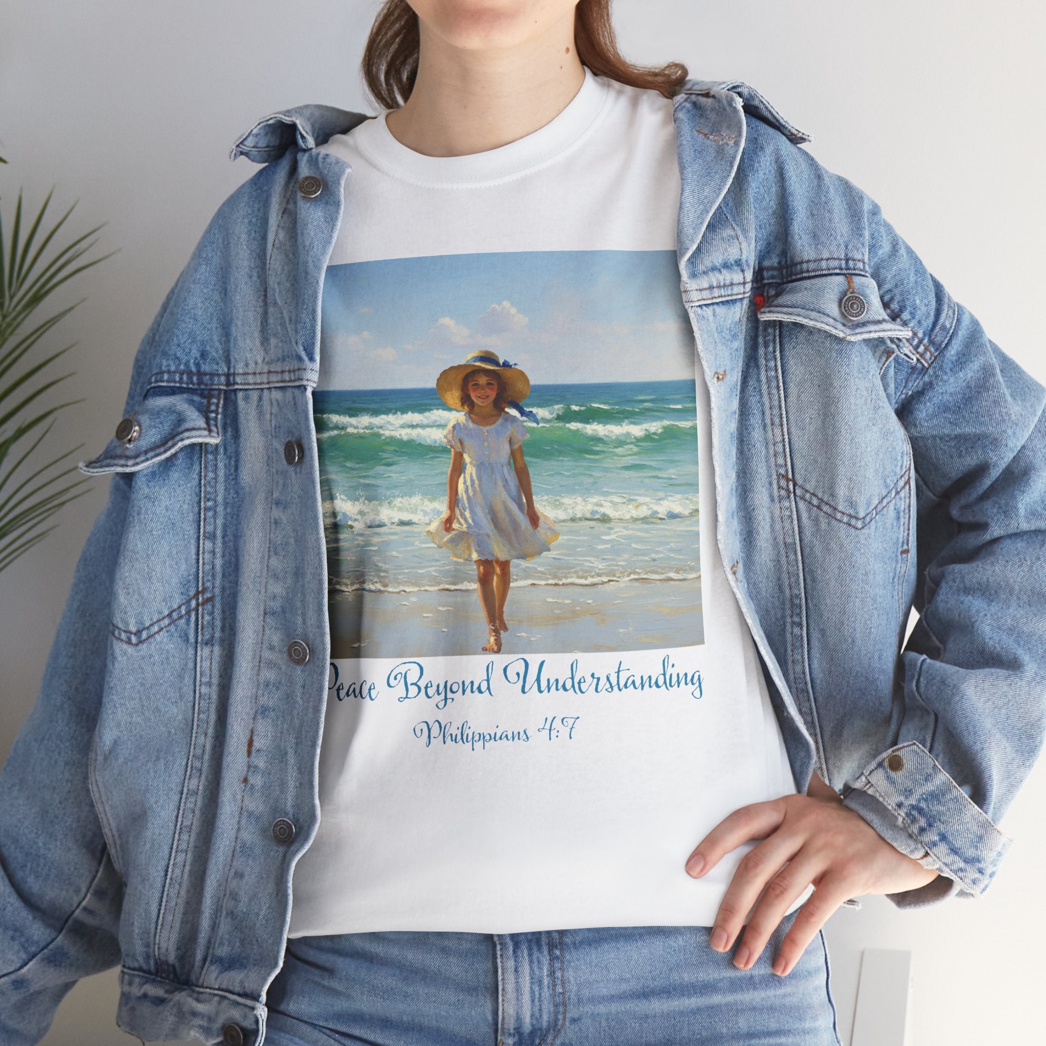 Serene Beach Vibes Tee for Summer Days, Top for Women, Casual Wear, Gifts for Beach Lovers, Vacay Essentials
