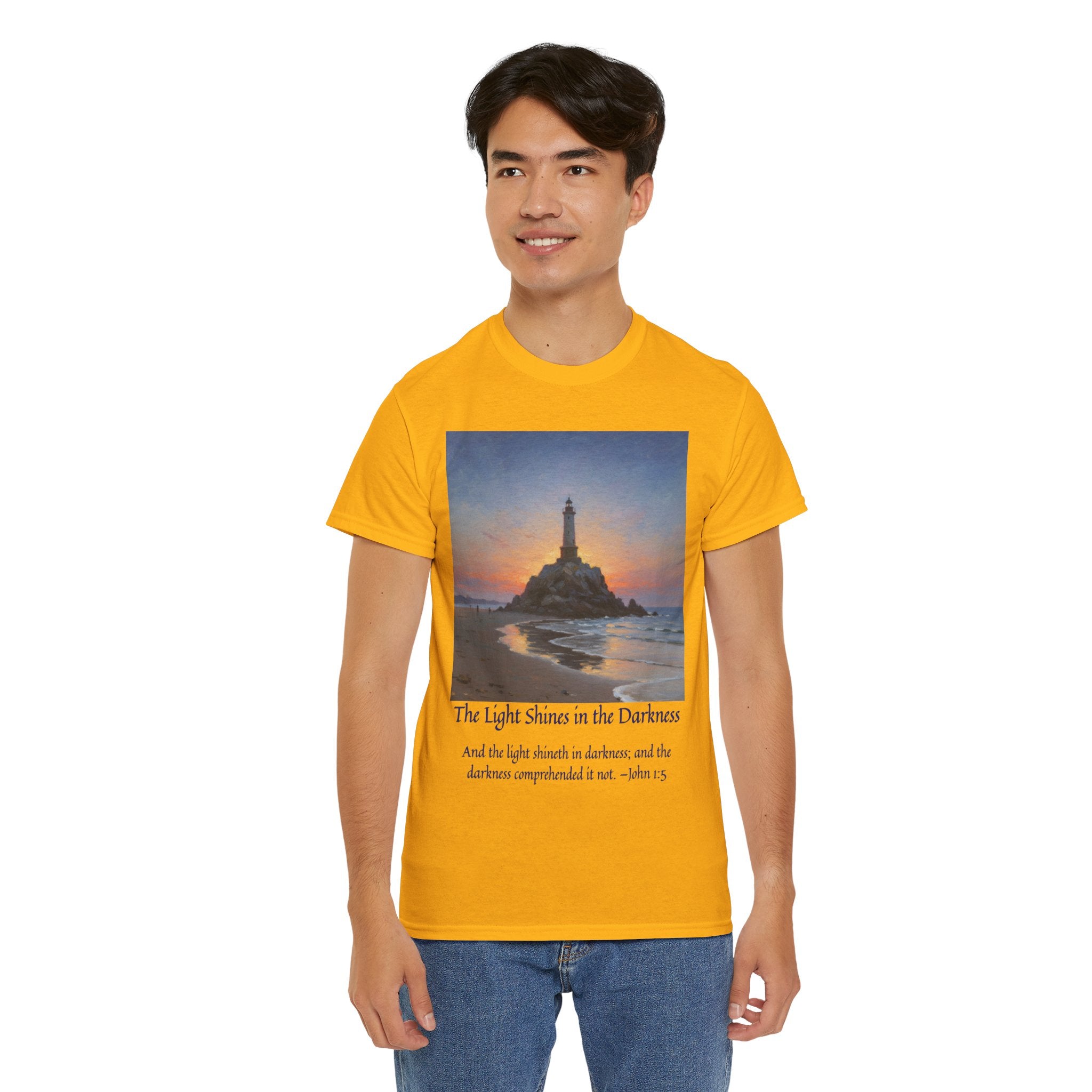Light in Darkness Unisex Cotton Tee-inspired by Monet, Inspirational Shirt, Bible Verse Tee, Faith-Based Apparel, Perfect Gift for All Occasions