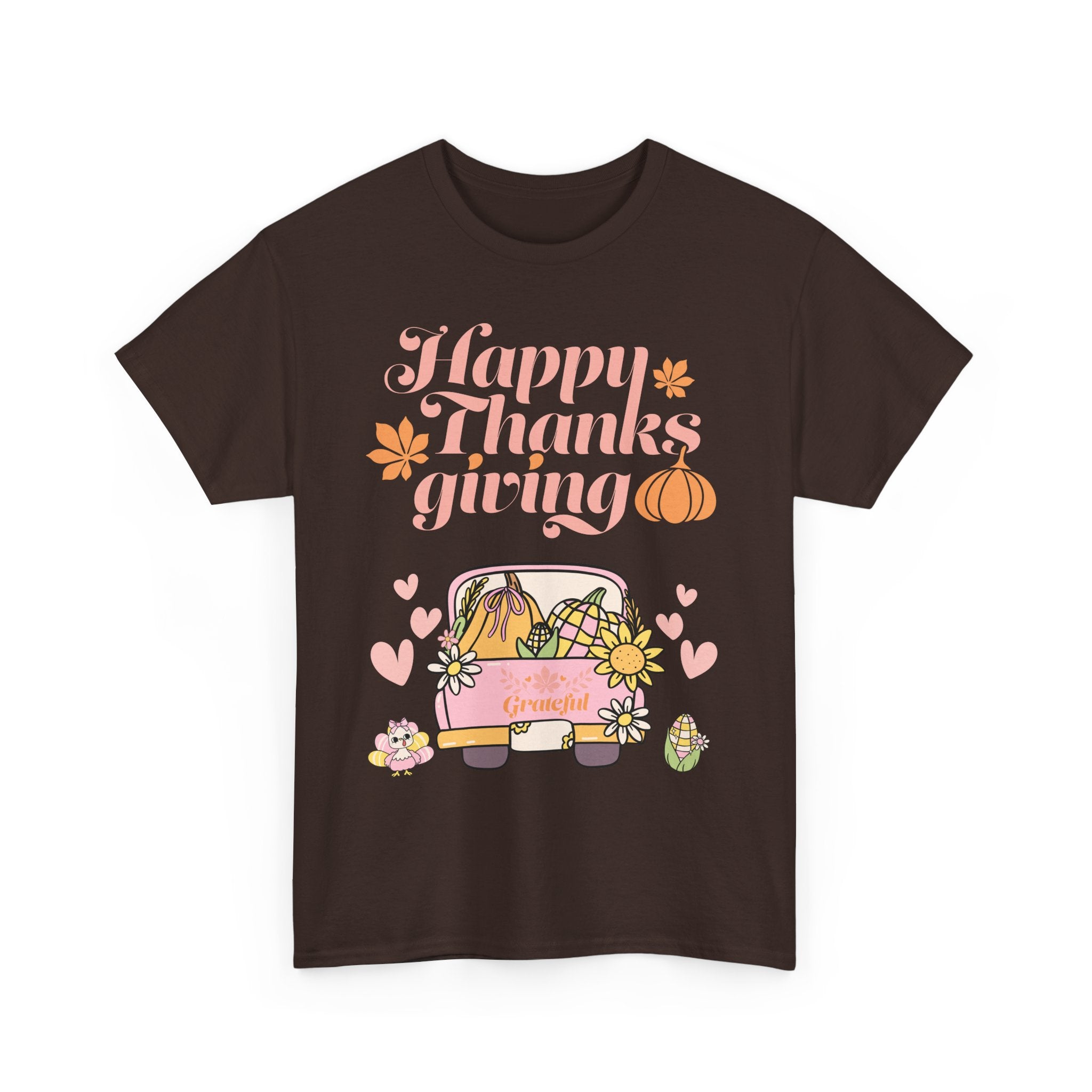 Happy Thanksgiving Unisex Tee | Cozy Autumn Shirt for Family Gatherings, Thanksgiving Celebration, Fall Fashion, Cute Gift Idea