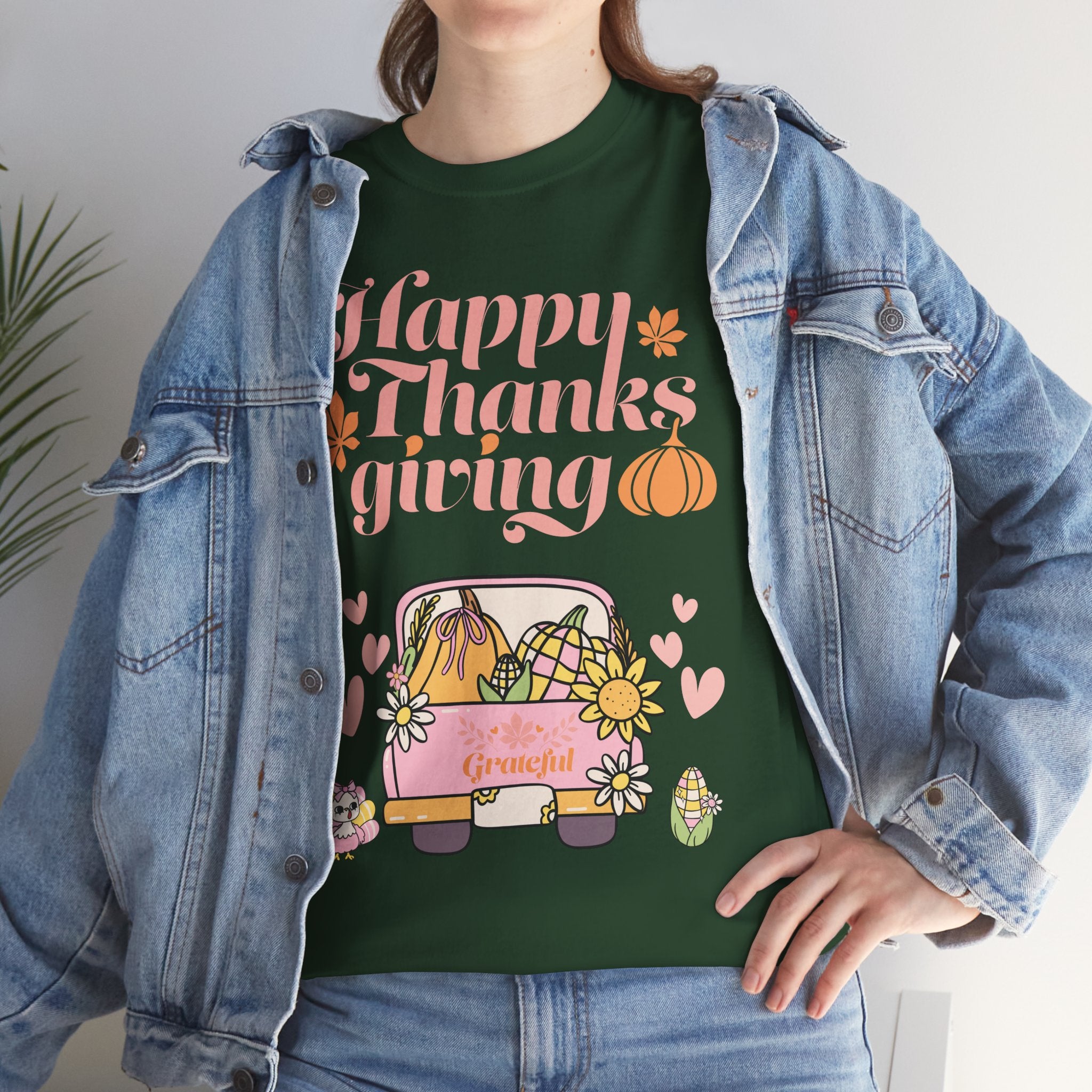 Happy Thanksgiving Unisex Tee | Cozy Autumn Shirt for Family Gatherings, Thanksgiving Celebration, Fall Fashion, Cute Gift Idea