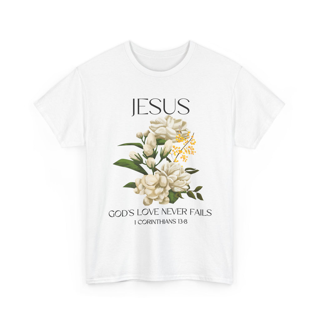 Faith-Inspired Unisex Heavy Cotton Tee - 'God's Love Never Fails' | Christian Apparel, Religious T-Shirt, Gift for Believers, [...]