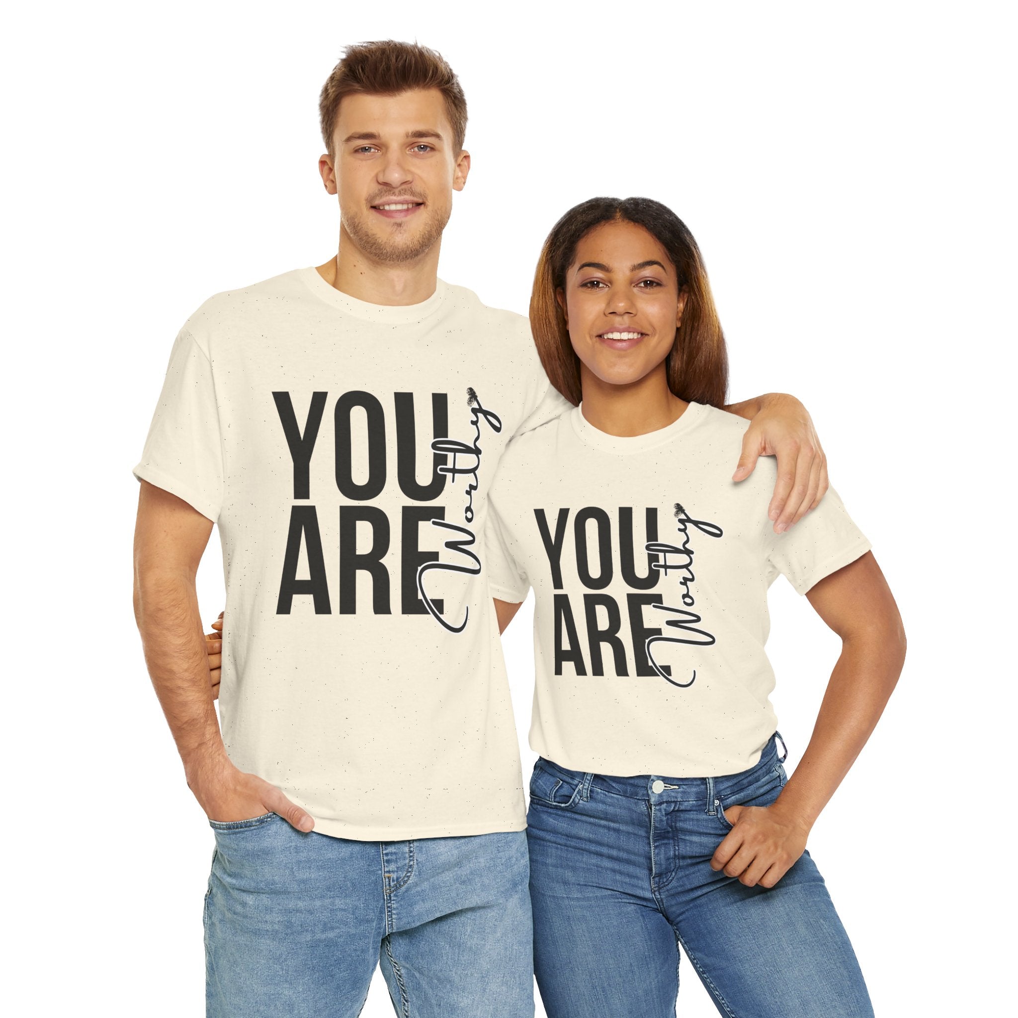 You Are Worthy Unisex Heavy Cotton Tee, Motivational Quote Shirt, Gift for Friends, Self-Love Tee, Uplifting Apparel, Positive [...]