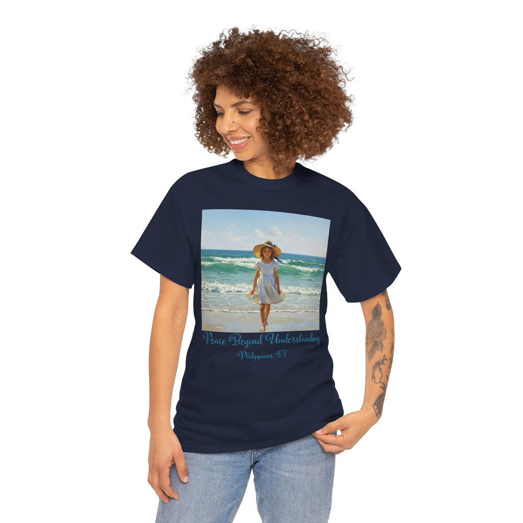 Serene Beach Vibes Tee for Summer Days, Top for Women, Casual Wear, Gifts for Beach Lovers, Vacay Essentials