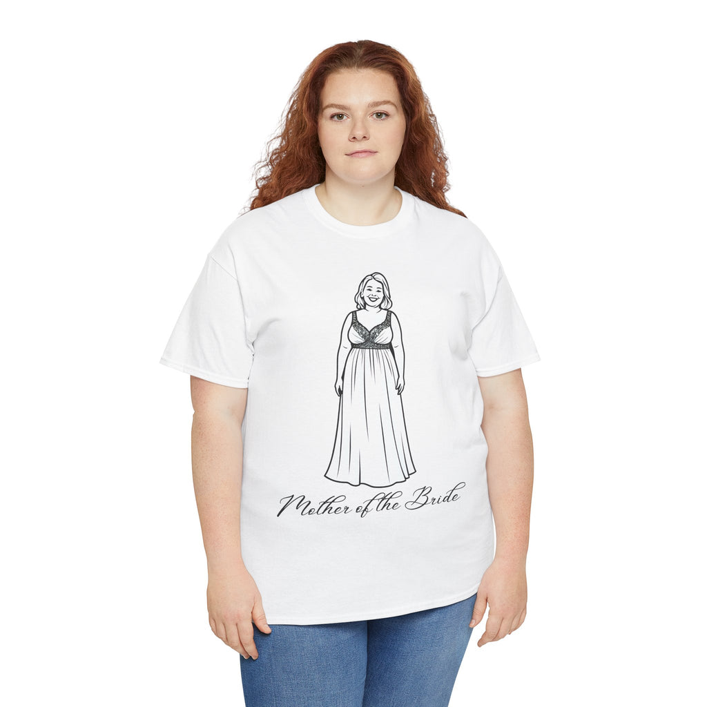 Mother of the Bride Tee, Plus Size Wedding Shirt, Unisex Cotton T-Shirt, Bridal Party Gift, Fun Wedding Day Apparel