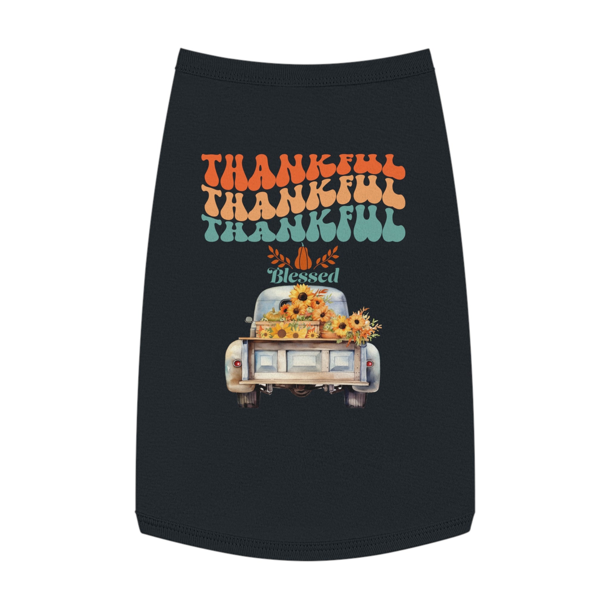 Thankful Pet Tank Top, Cute Dog Shirt, Pet Apparel, Blessed Pet Wear, Fall Fashion for Pets, Gifts for Dog Lovers