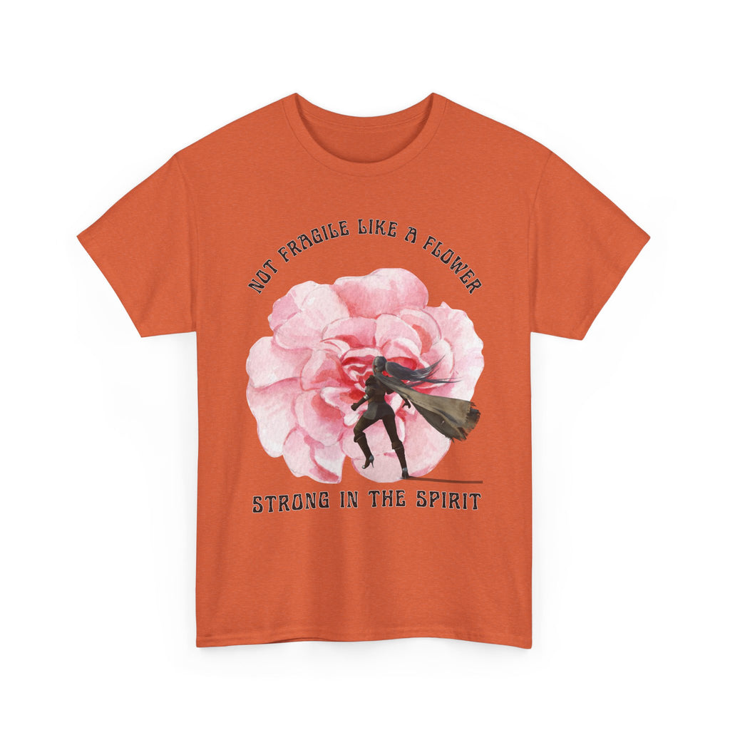 Unisex Heavy Cotton Tee with Empowering Floral Design, Inspirational T-Shirt, Gift for Her, Self-Care Shirt, Women's Day Apparel