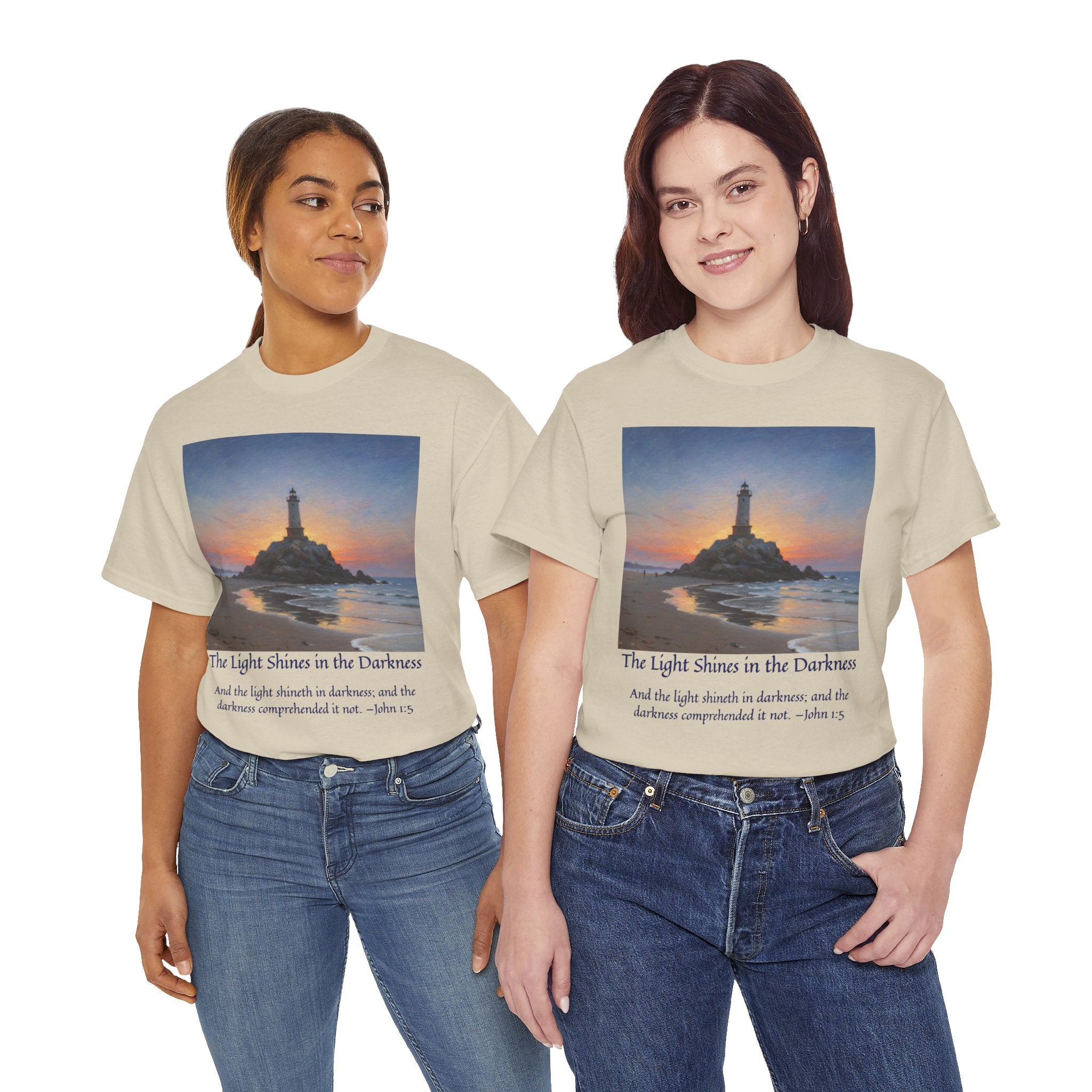 Light in Darkness Unisex Cotton Tee-inspired by Monet, Inspirational Shirt, Bible Verse Tee, Faith-Based Apparel, Perfect Gift for All Occasions
