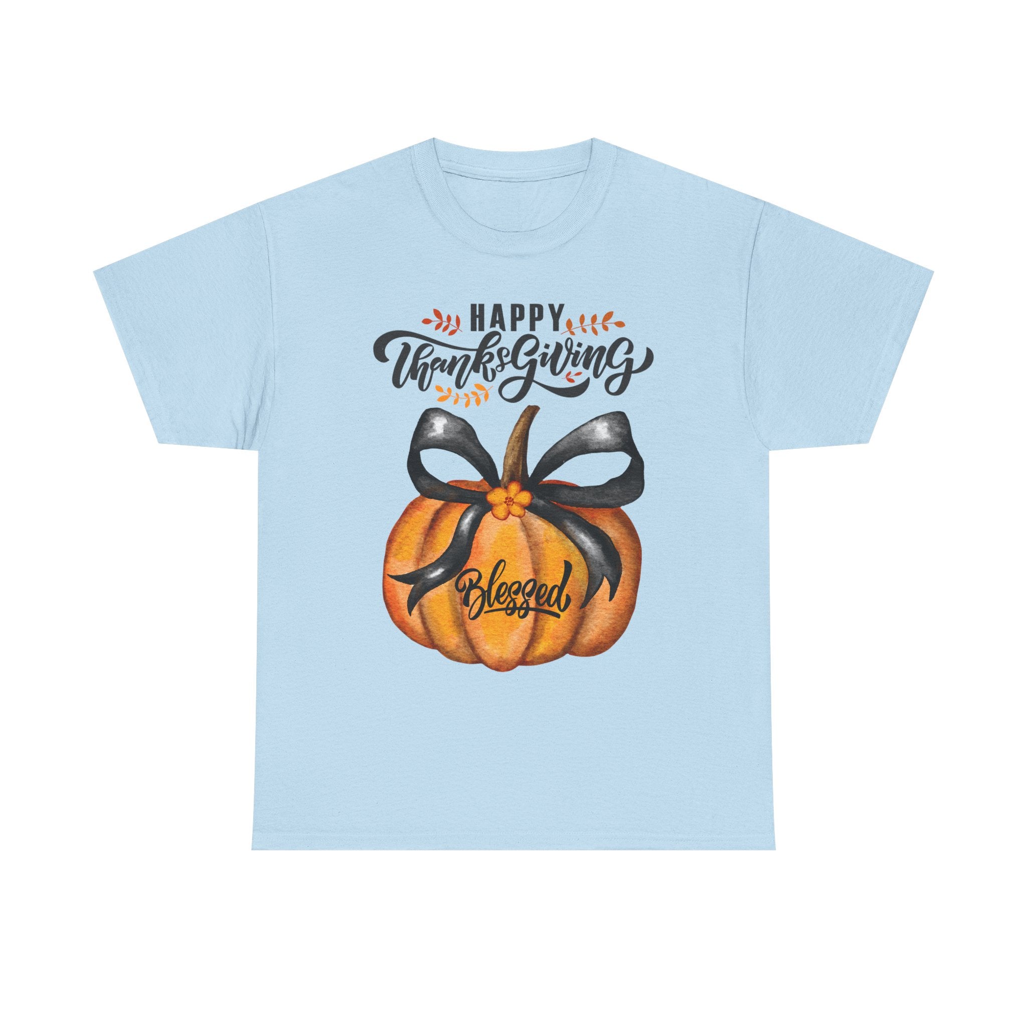 Thanksgiving Pumpkin Tee - Happy Thanksgiving, Blessed Shirt, Fall Apparel, Unisex Cotton Tee, Holiday Gift