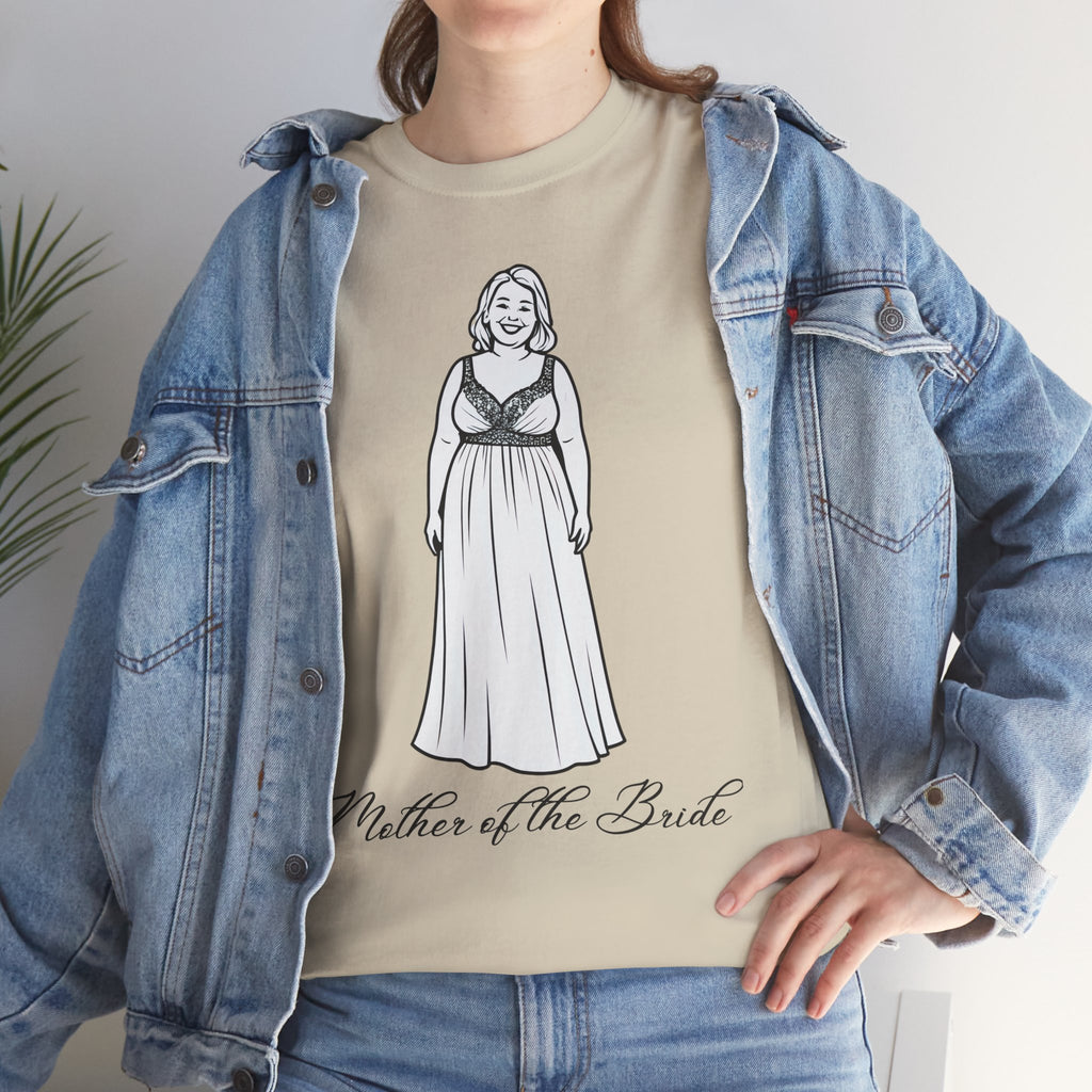 Mother of the Bride Tee, Plus Size Wedding Shirt, Unisex Cotton T-Shirt, Bridal Party Gift, Fun Wedding Day Apparel