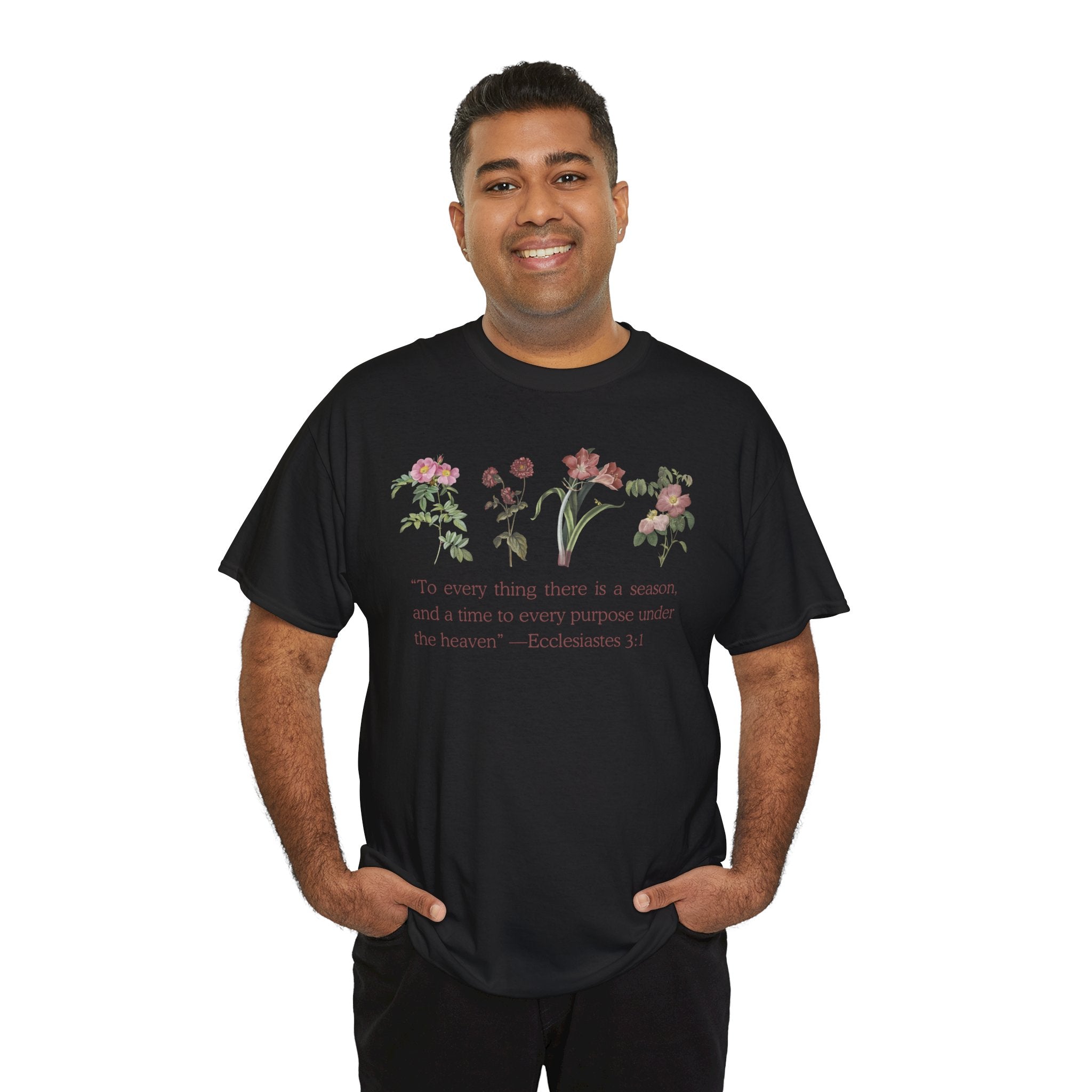 Christian -Biblical Inspirational Floral Quote Tee, Nature Lover Gift, Eco-Friendly Fashion, Casual Everyday Wear