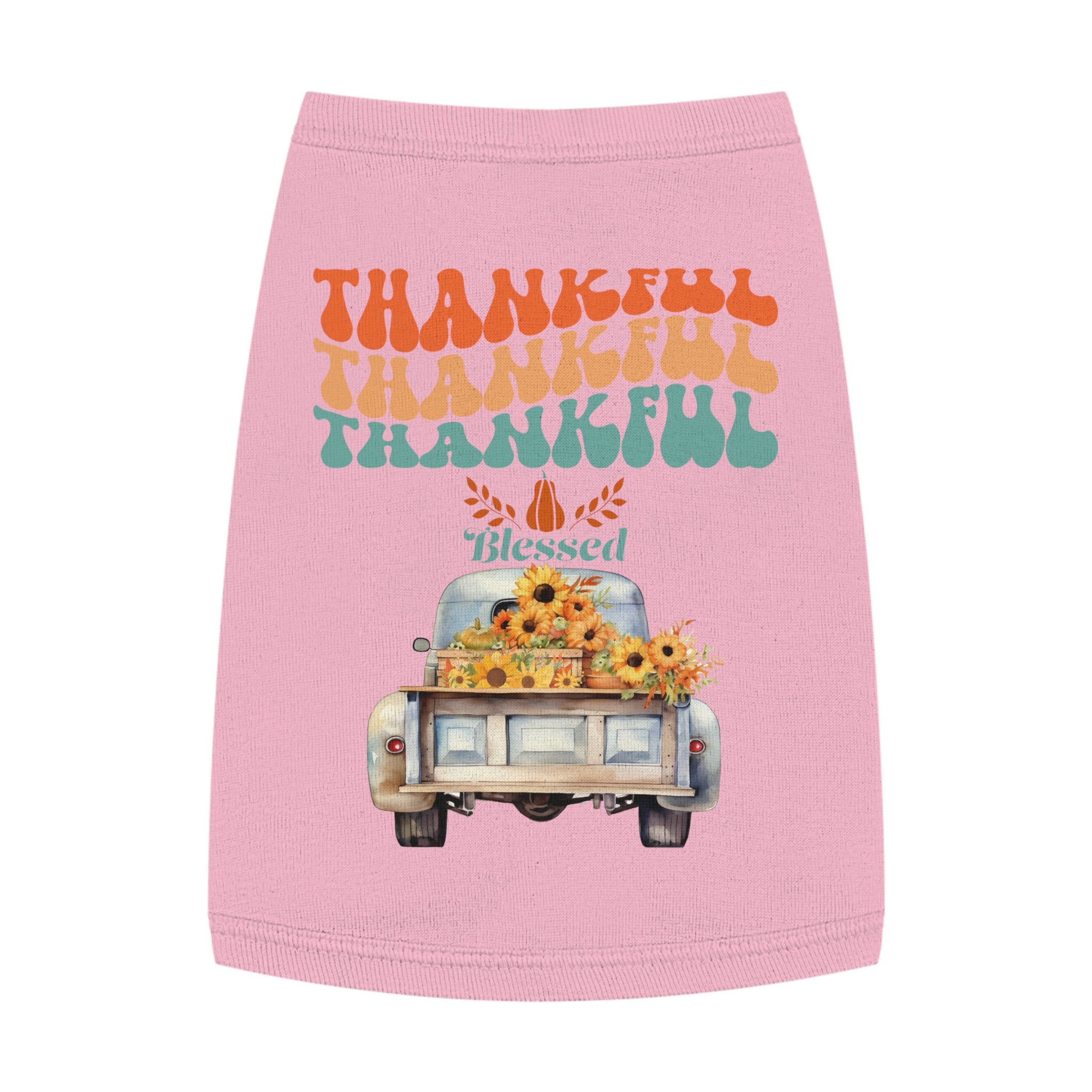 Thankful Pet Tank Top, Cute Dog Shirt, Pet Apparel, Blessed Pet Wear, Fall Fashion for Pets, Gifts for Dog Lovers