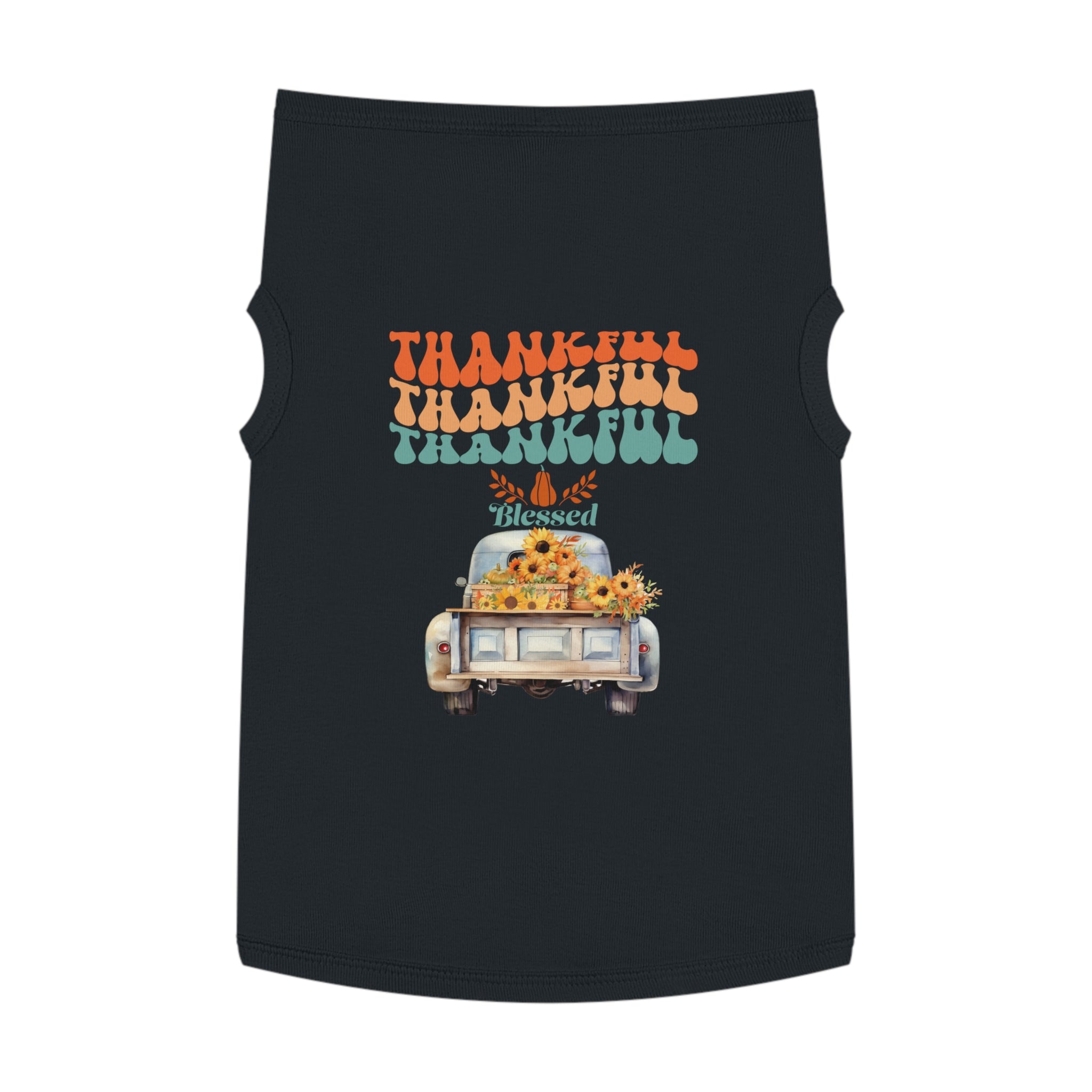 Thankful Pet Tank Top, Cute Dog Shirt, Pet Apparel, Blessed Pet Wear, Fall Fashion for Pets, Gifts for Dog Lovers