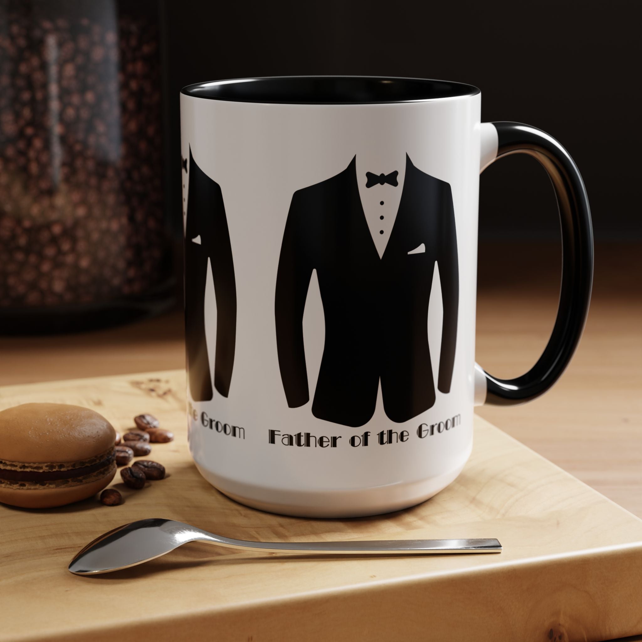 Father of the Groom Accent Coffee Mug 11/15 oz- Perfect Groomsmen Gift, Wedding Keepsake, Stylish Drinkware, Unique Wedding Favor