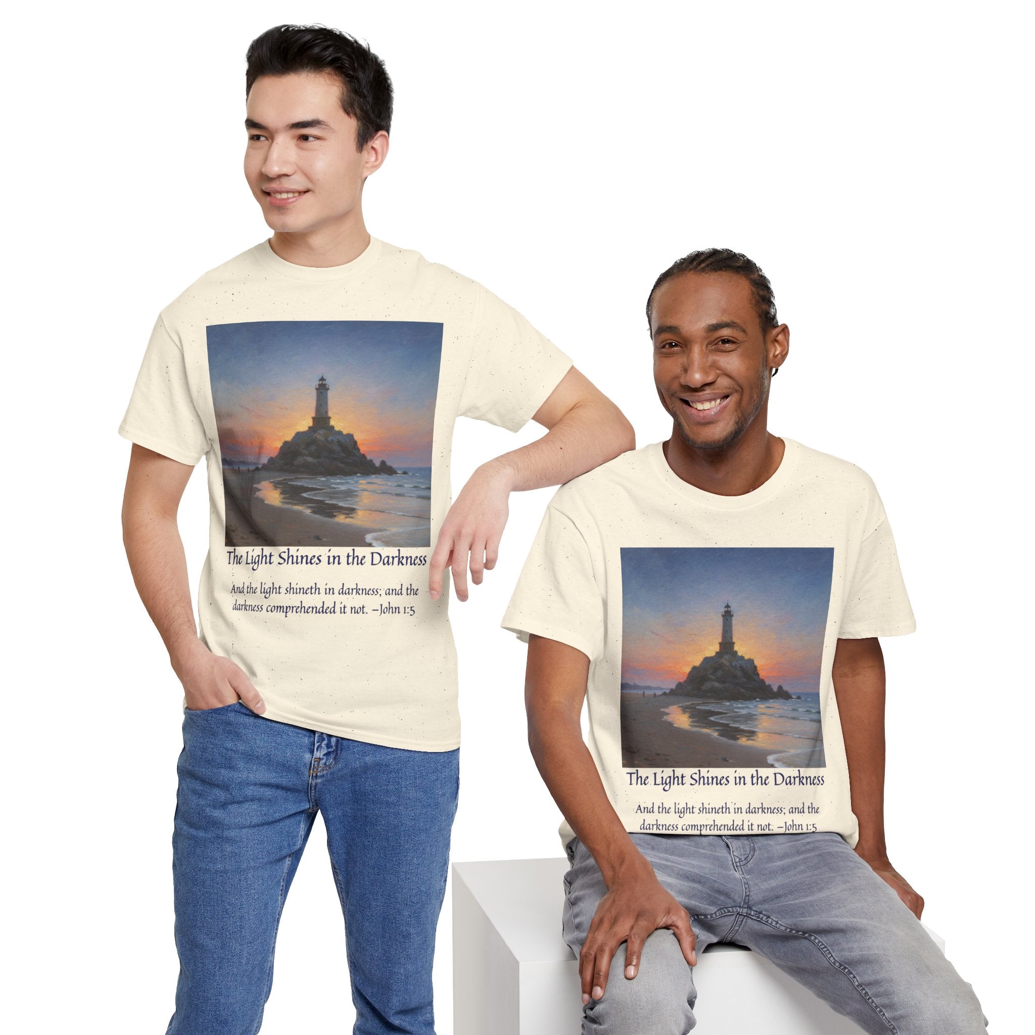 Light in Darkness Unisex Cotton Tee-inspired by Monet, Inspirational Shirt, Bible Verse Tee, Faith-Based Apparel, Perfect Gift for All Occasions