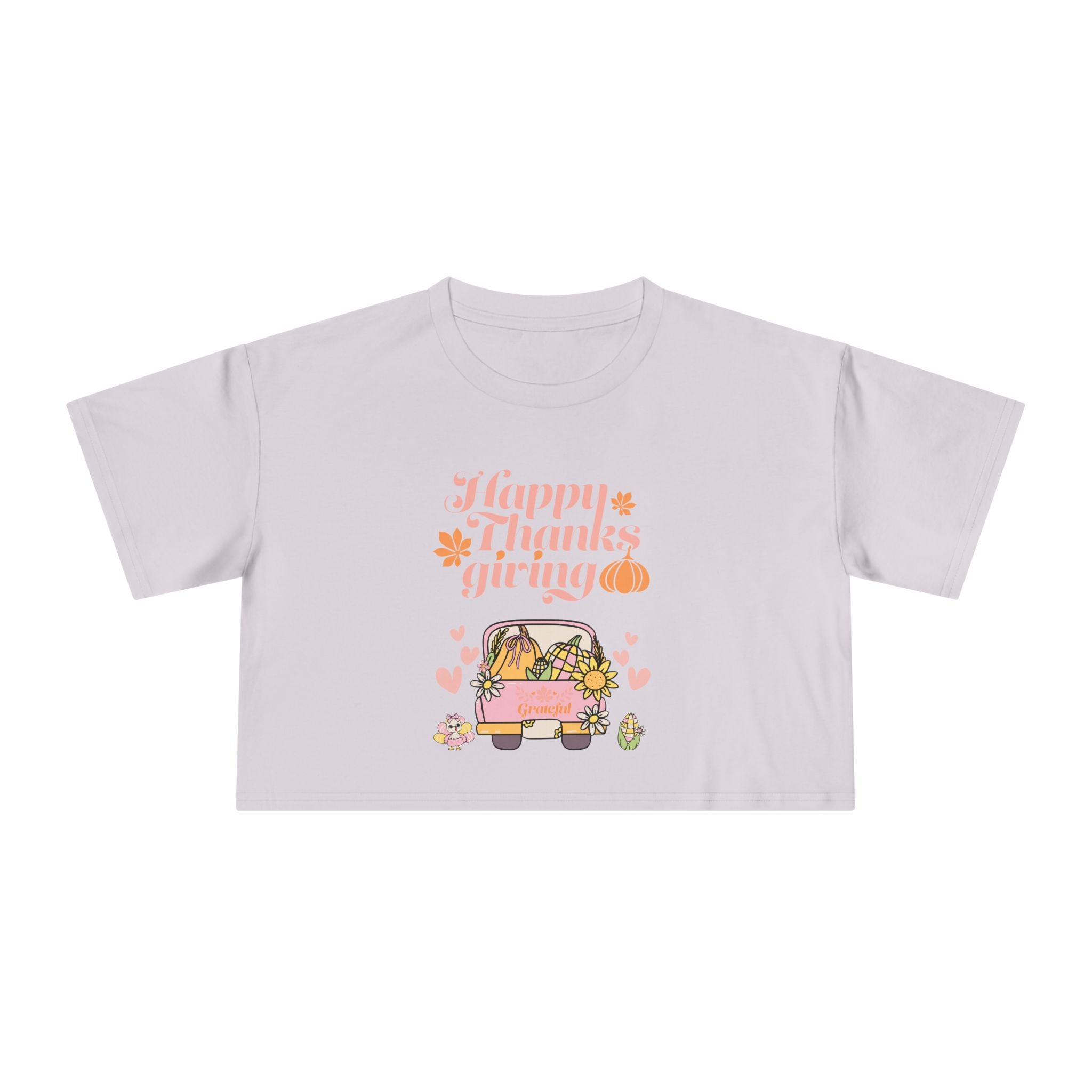 Thanksgiving Women's Crop Tee, Casual T-Shirt, Fall Fashion, Thanksgiving Gift, Cute Thanksgiving Apparel