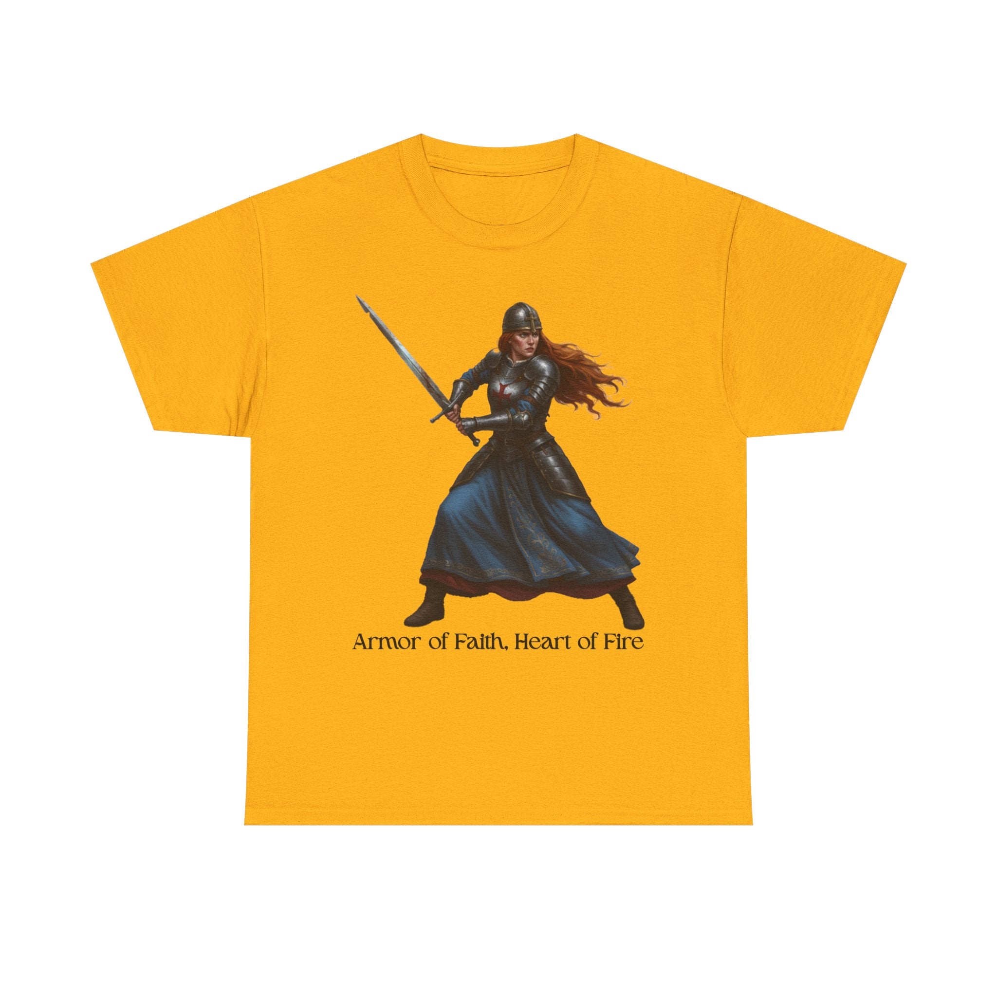 Warrior Spirit Unisex Heavy Cotton Tee, Inspirational Shirt, Fantasy Gift, Empowerment Merchandise, Soft Cotton Tee, Everyday Wear