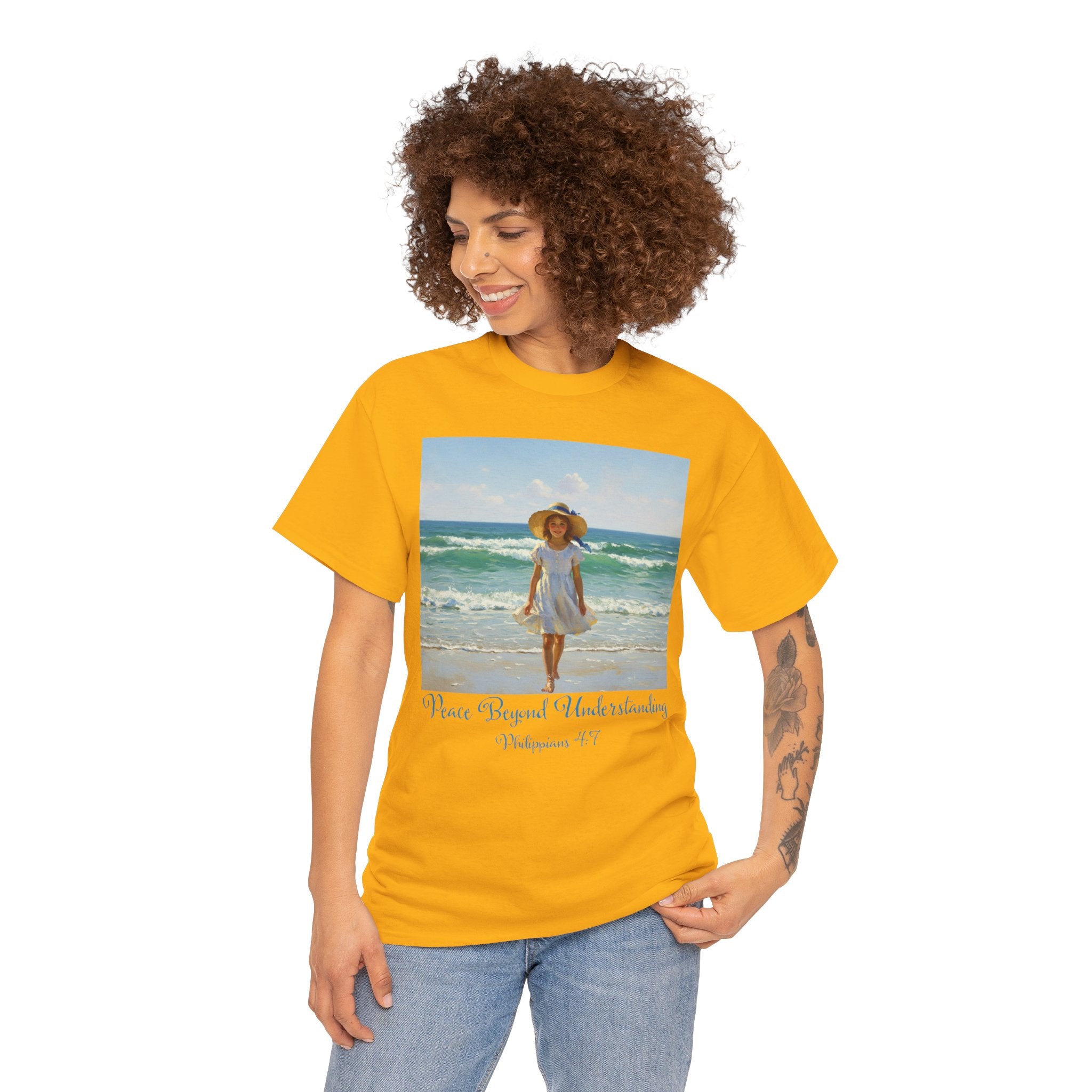 Serene Beach Vibes Tee for Summer Days, Top for Women, Casual Wear, Gifts for Beach Lovers, Vacay Essentials