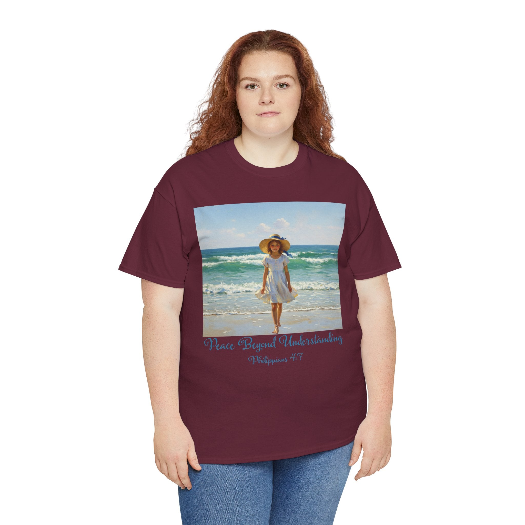 Serene Beach Vibes Tee for Summer Days, Top for Women, Casual Wear, Gifts for Beach Lovers, Vacay Essentials