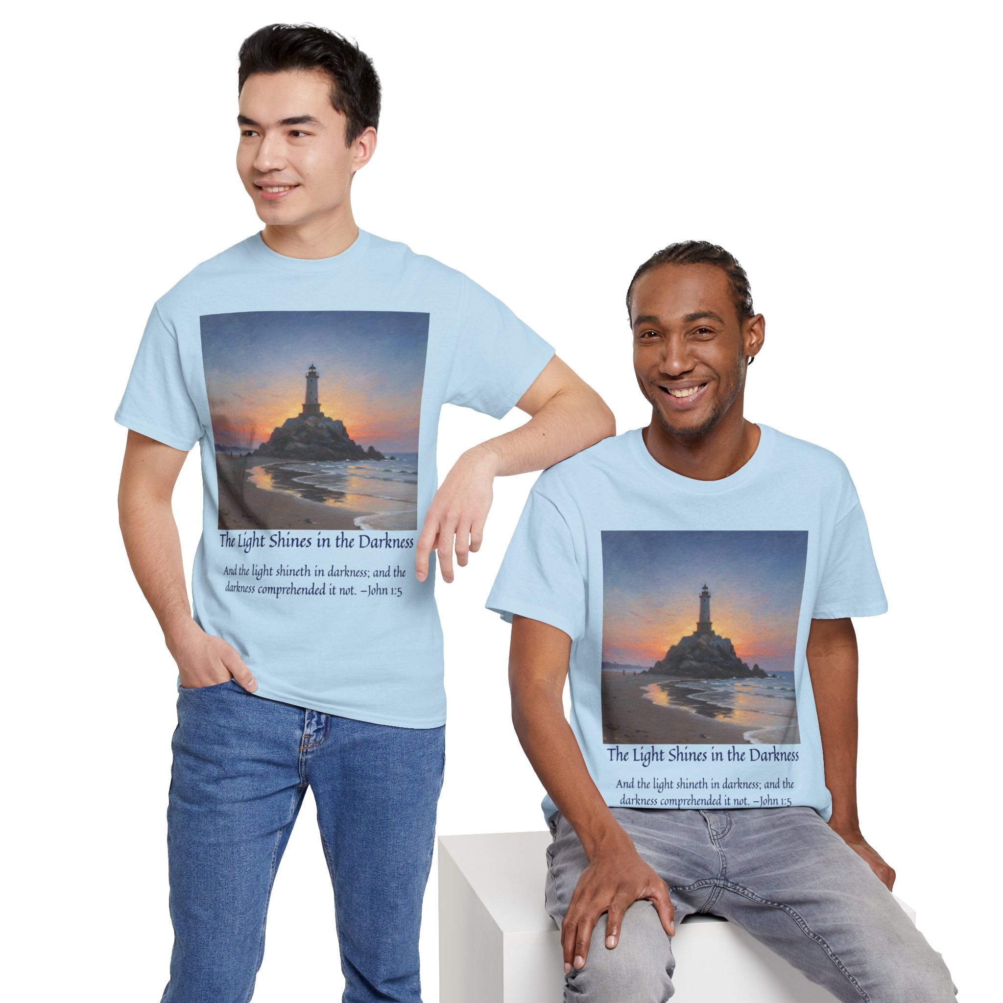 Light in Darkness Unisex Cotton Tee-inspired by Monet, Inspirational Shirt, Bible Verse Tee, Faith-Based Apparel, Perfect Gift for All Occasions