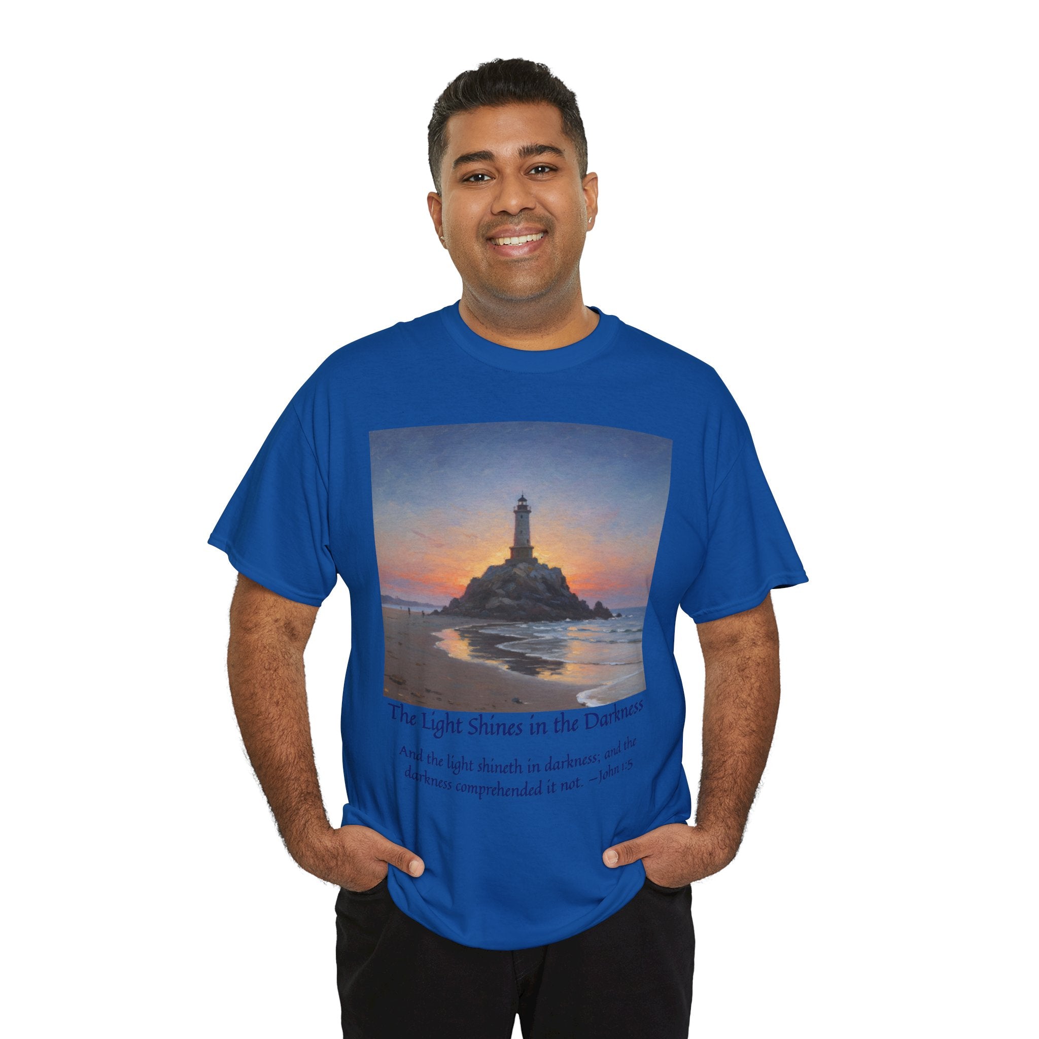 Light in Darkness Unisex Cotton Tee-inspired by Monet, Inspirational Shirt, Bible Verse Tee, Faith-Based Apparel, Perfect Gift for All Occasions