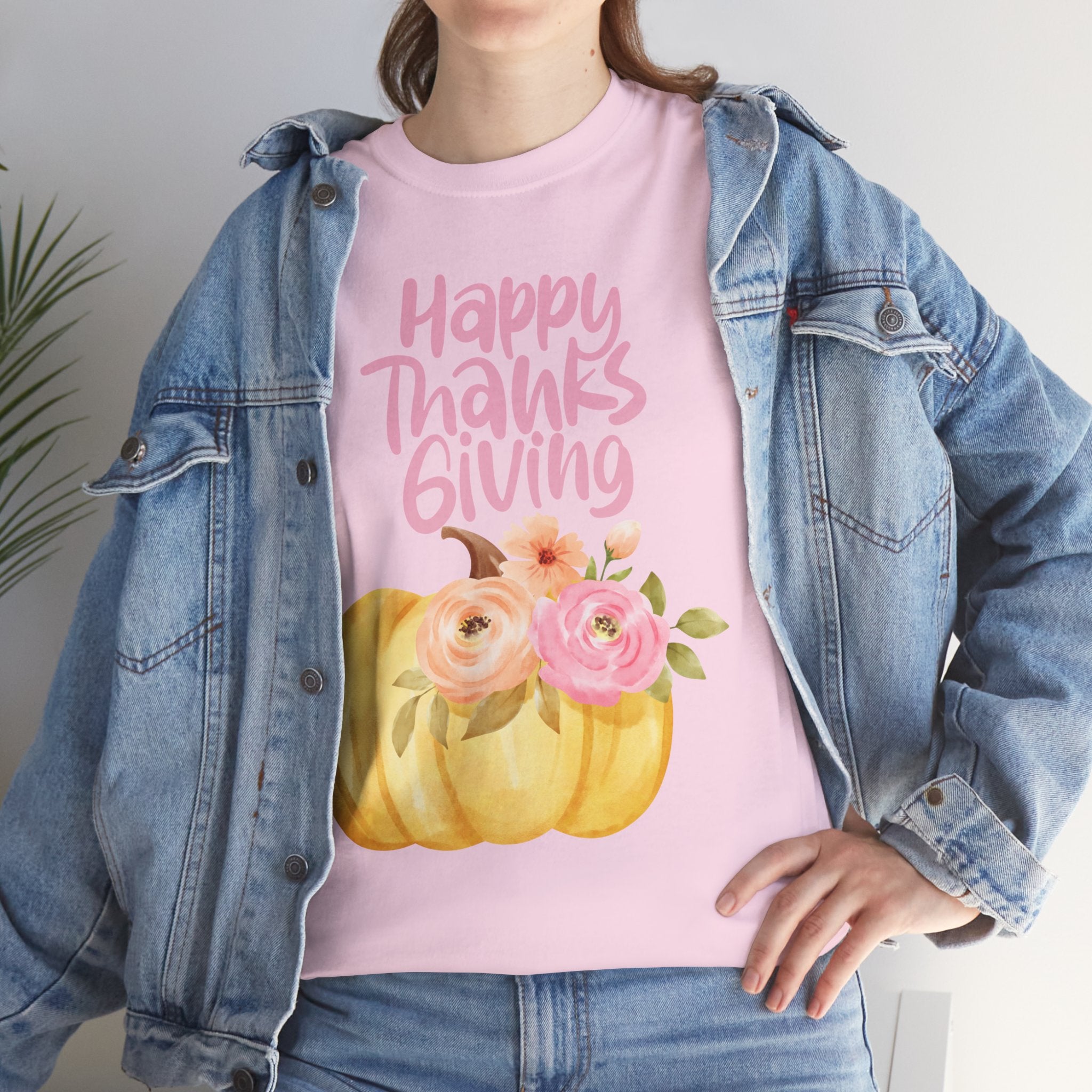 Thanksgiving Floral Tee, Holiday Shirt, Fall Fashion, Gifts for Her, Pumpkin T-Shirt, Autumn Apparel, Friendsgiving Outfit