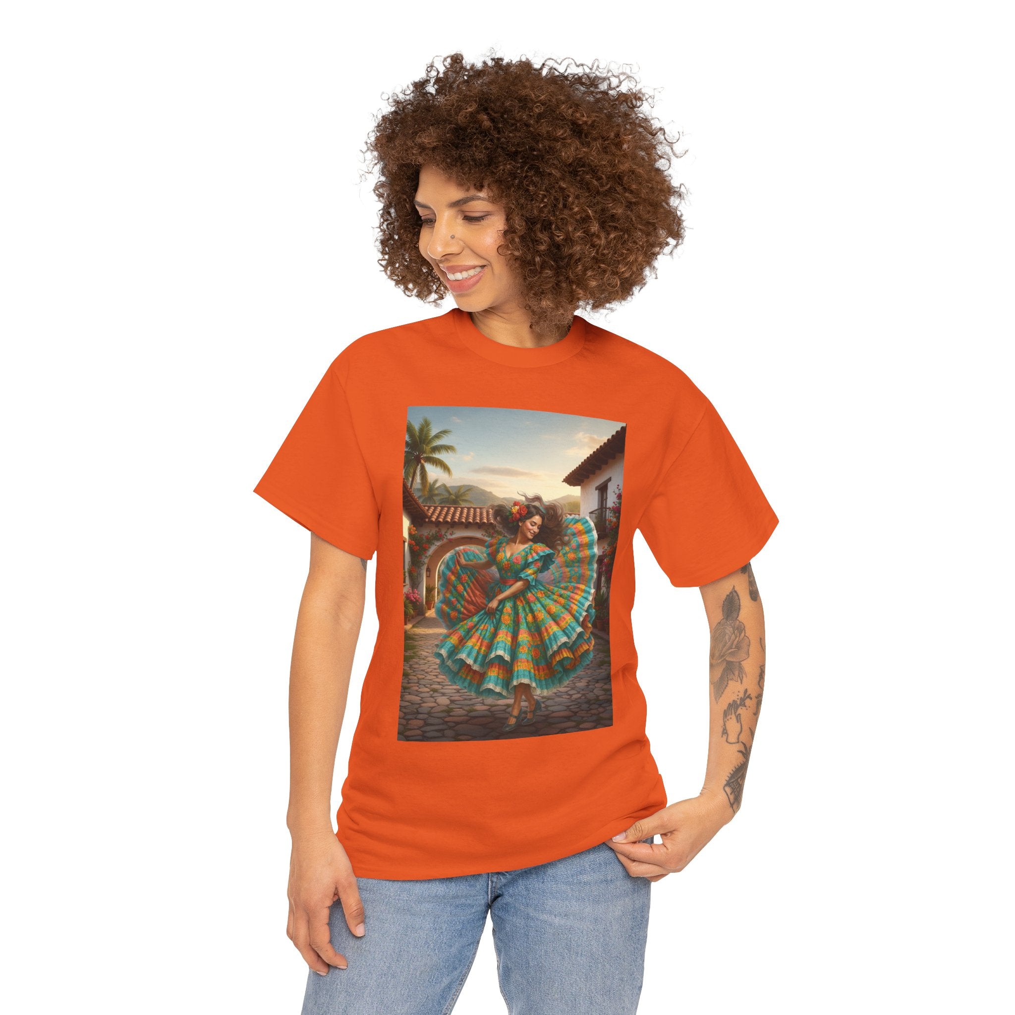 Folklórico Dancer Vibrant Graphic Tee - Perfect for Festivals, Casual Outings, Gifts, Dance Lovers, Unisex Fashion