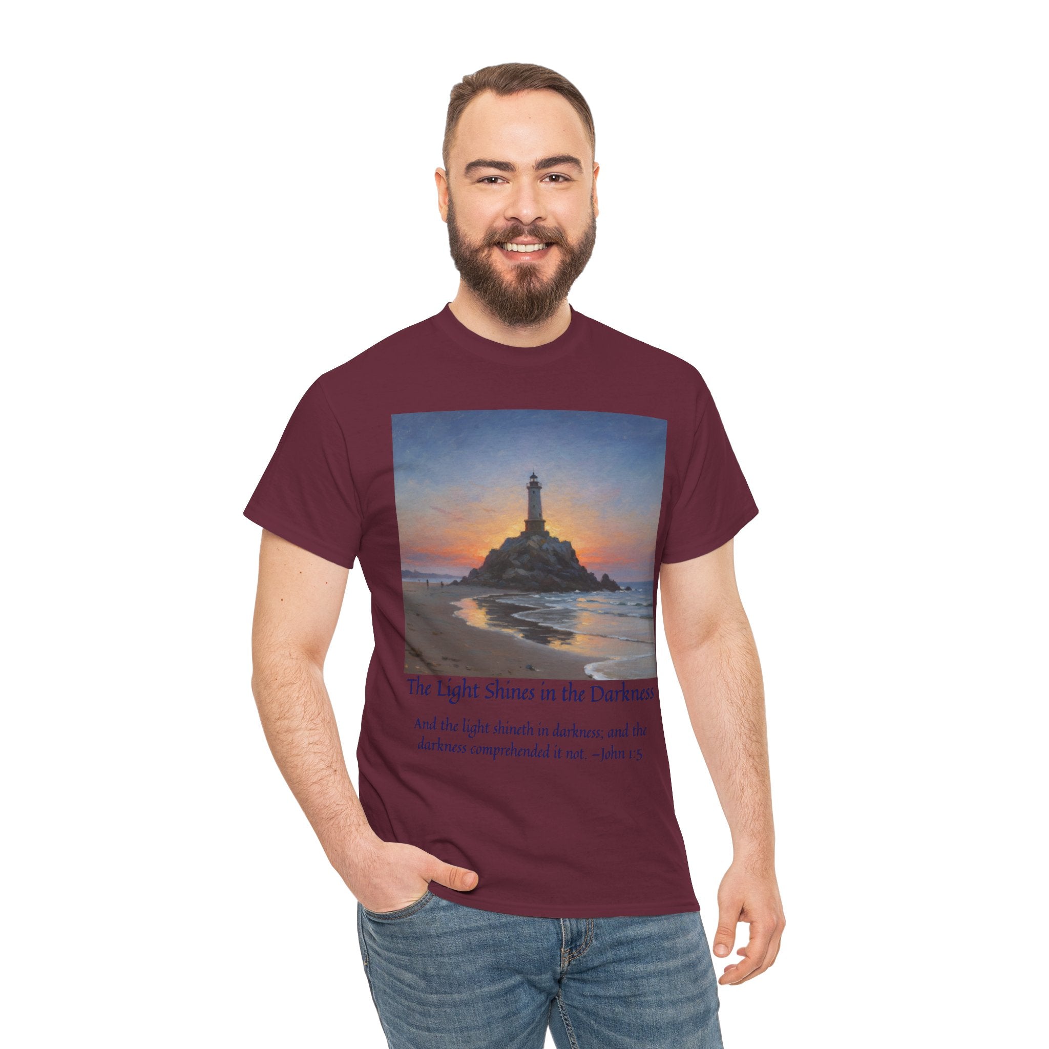 Light in Darkness Unisex Cotton Tee-inspired by Monet, Inspirational Shirt, Bible Verse Tee, Faith-Based Apparel, Perfect Gift for All Occasions
