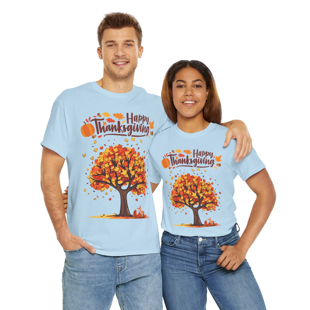 Thanksgiving Tree Tee, Autumn Shirt, Fall Apparel, Family Gathering Top, Seasonal Wear, Thanksgiving Gift
