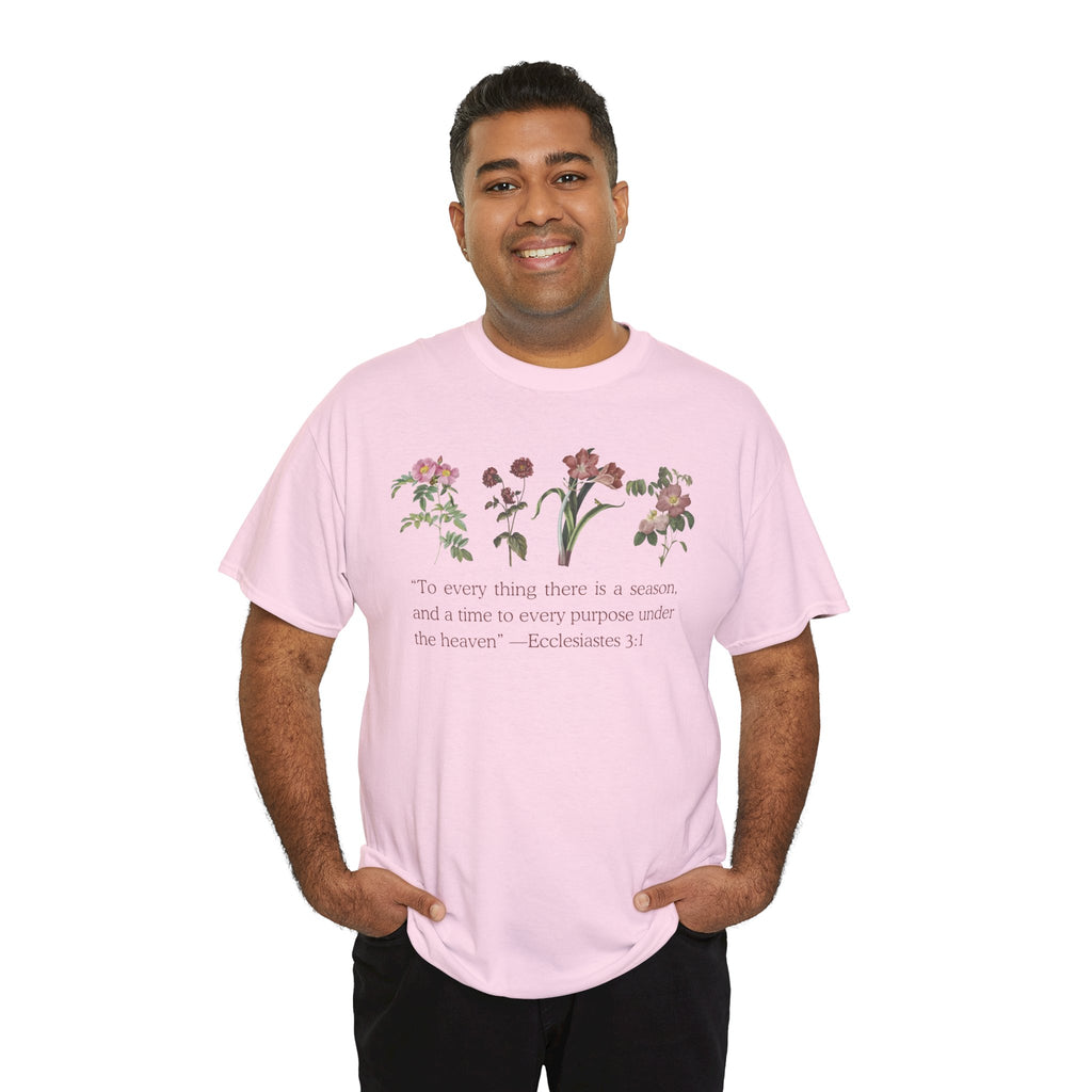 Christian -Biblical Inspirational Floral Quote Tee, Nature Lover Gift, Eco-Friendly Fashion, Casual Everyday Wear