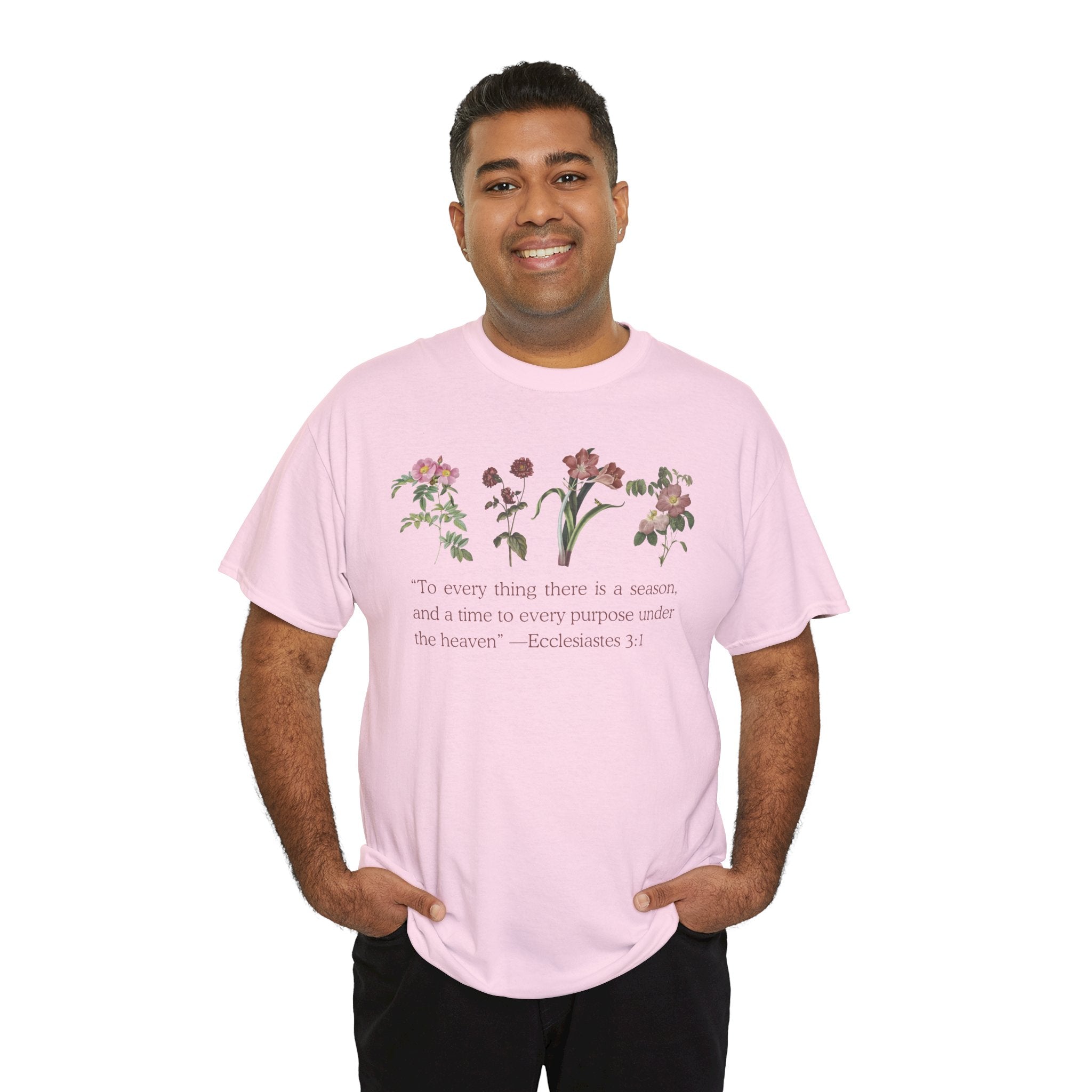 Christian -Biblical Inspirational Floral Quote Tee, Nature Lover Gift, Eco-Friendly Fashion, Casual Everyday Wear