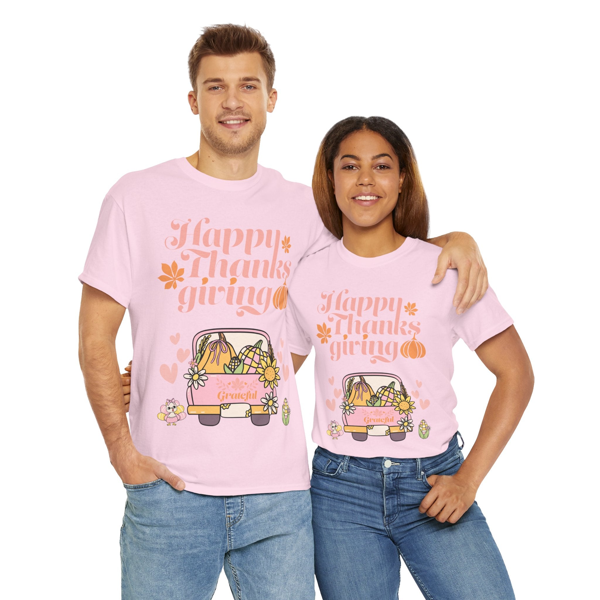 Happy Thanksgiving Unisex Tee | Cozy Autumn Shirt for Family Gatherings, Thanksgiving Celebration, Fall Fashion, Cute Gift Idea
